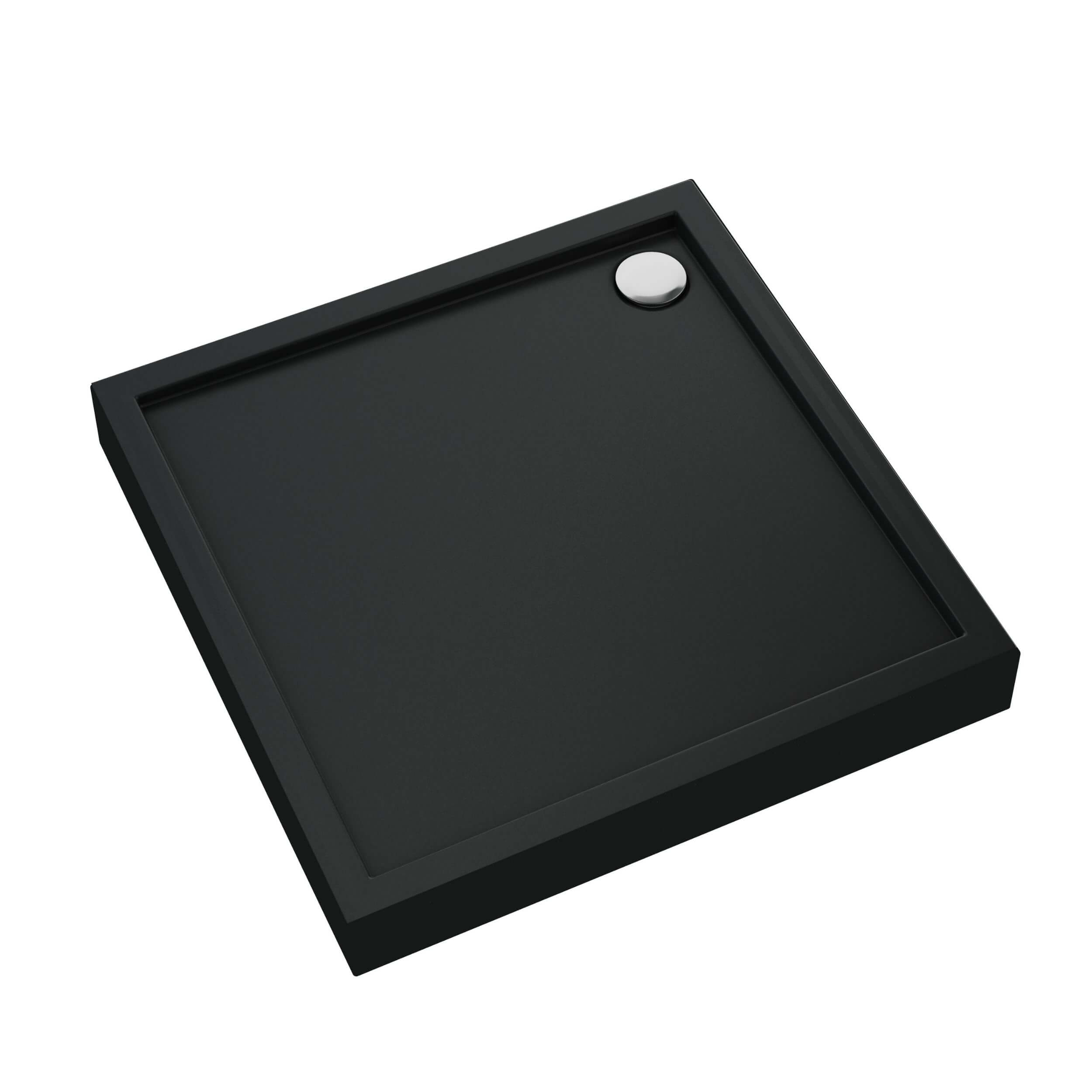 Schedpol Competia New Black Mat Quadratische Duschwanne 80x80 cm grau 3.4630/C/MG