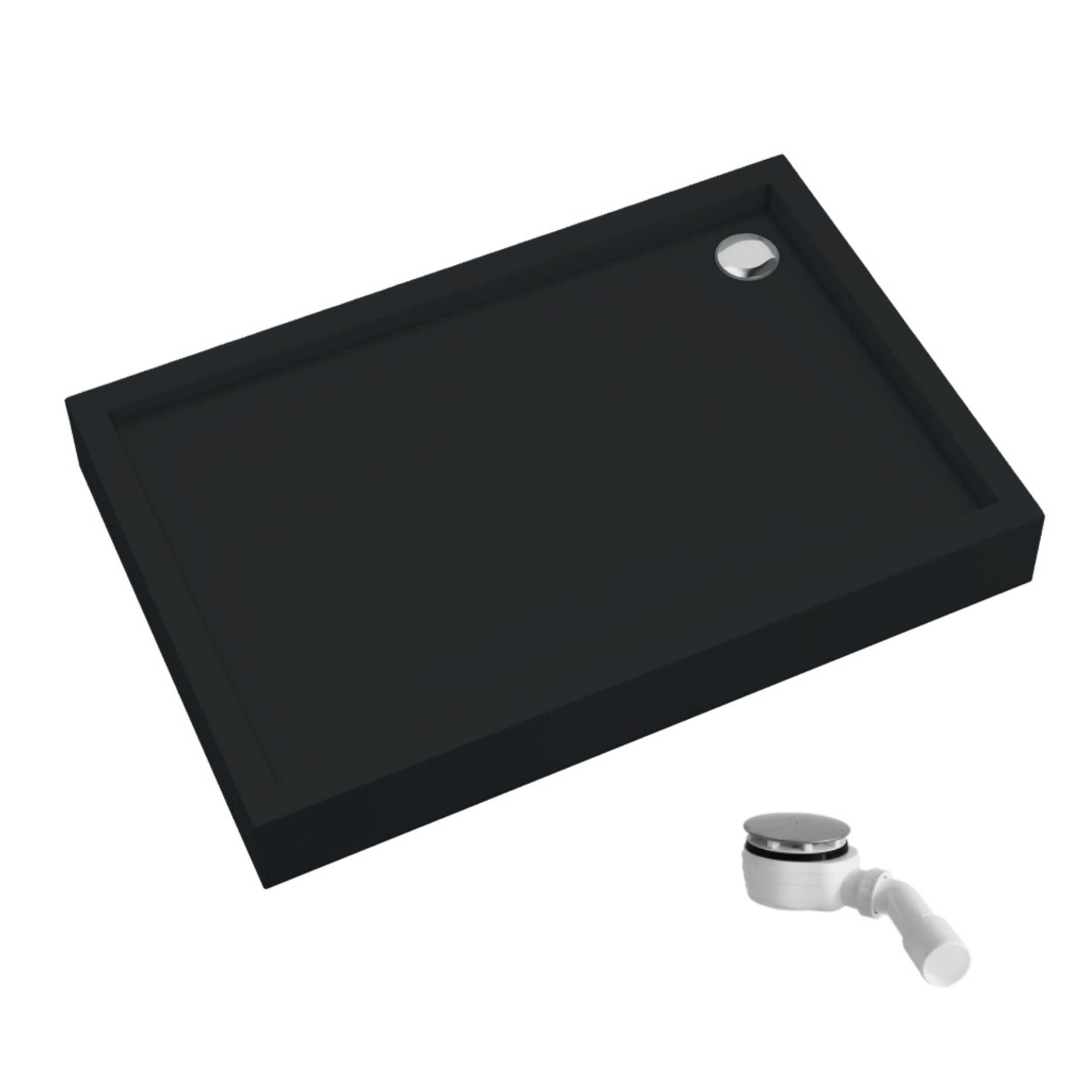 Schedpol Competia New Black Mat Rechteckige Duschwanne 120x80 cm schwarz 3.4638/C/MG