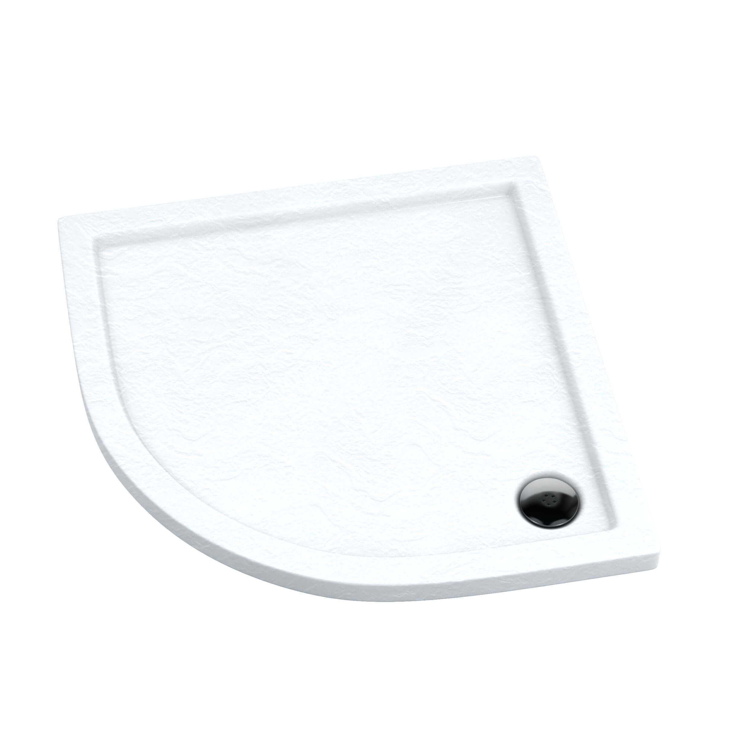 Schedpol Caspar White Stone Halbrunde Duschwanne 90x90 cm weiß 3.264/B/ST