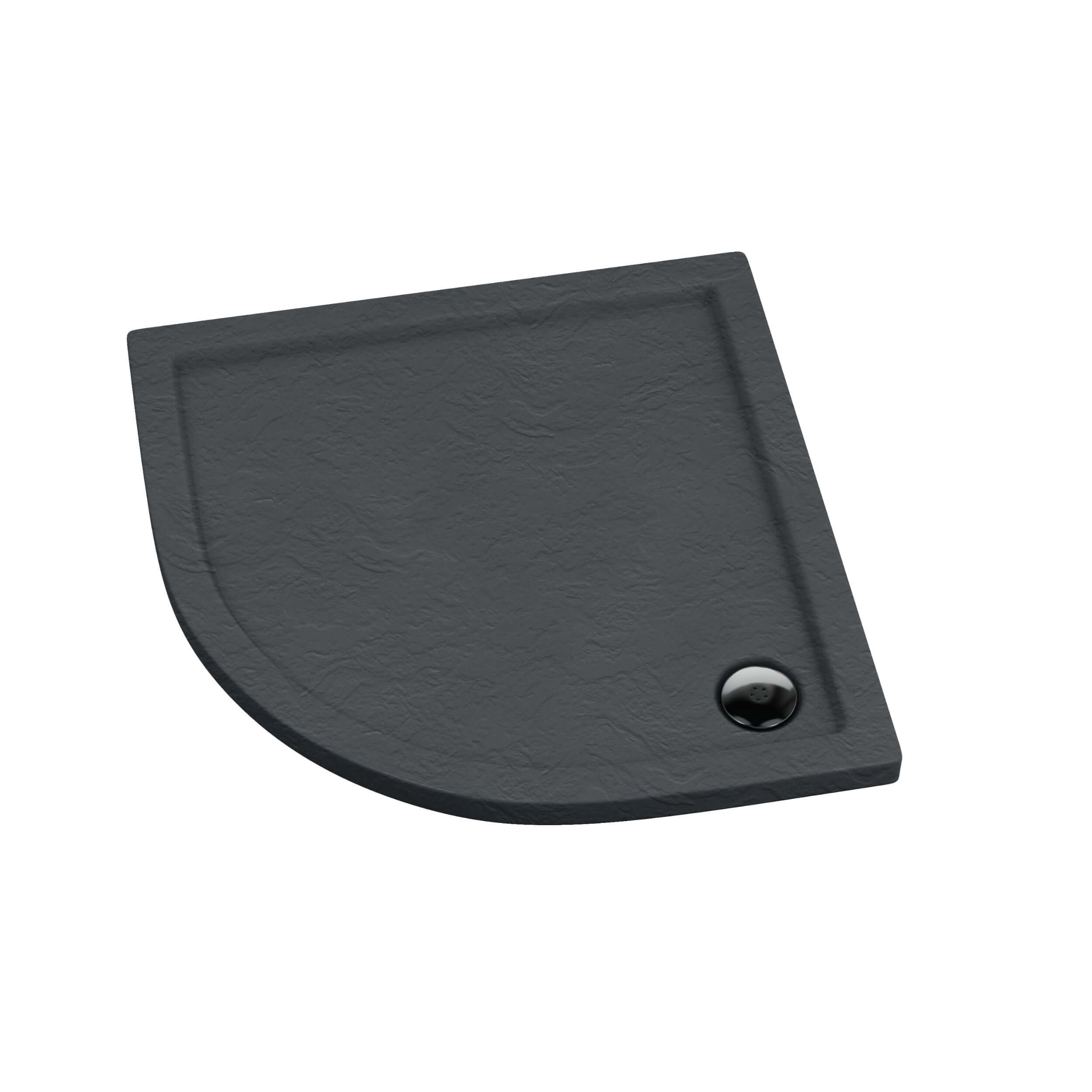 Schedpol Caspar Grey Stone Halbrunde Duschwanne 80x80 cm grau 3.263/S/ST