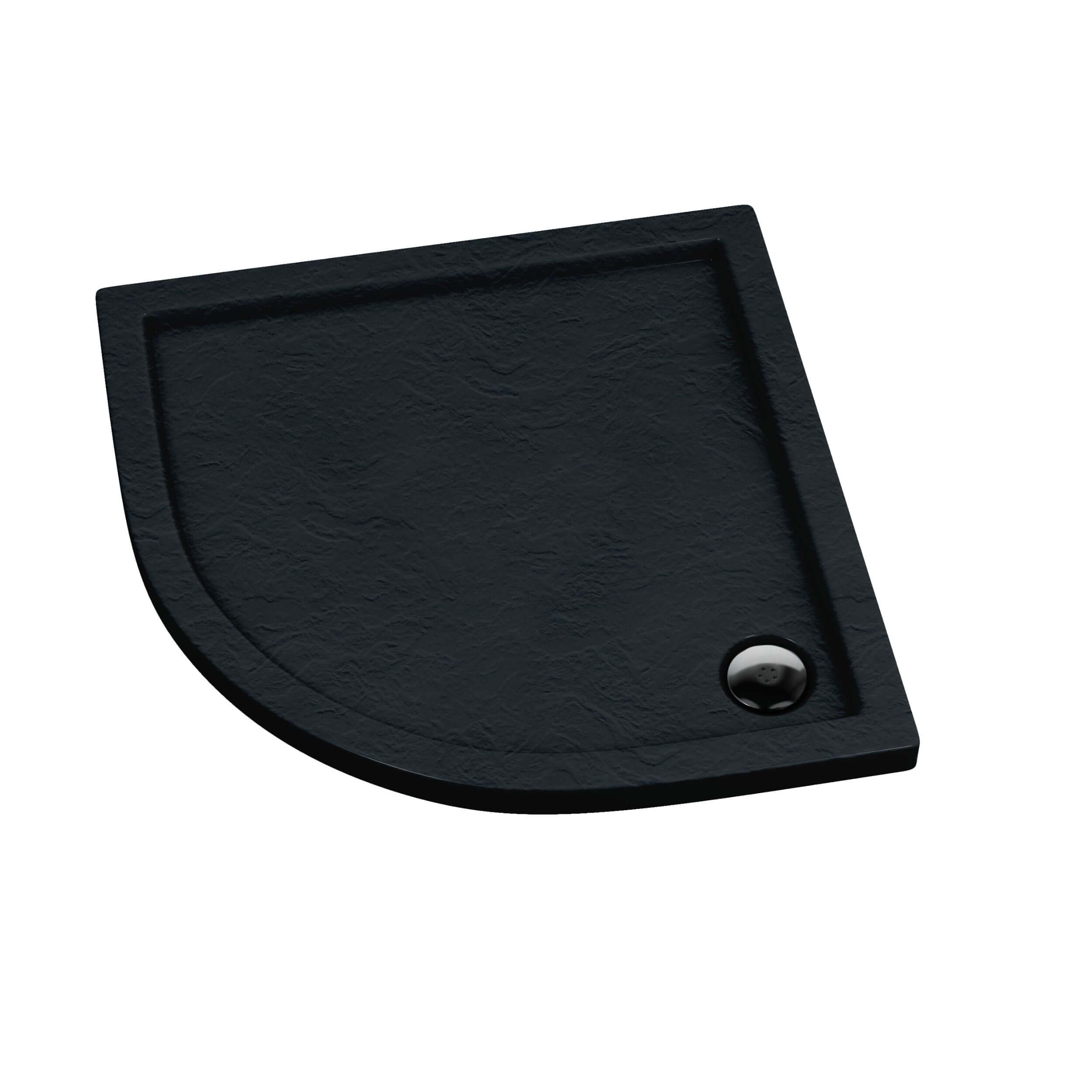 Schedpol Caspar Black Stone Halbrunde Duschwanne 80x80 cm schwarz 3.263/C/ST