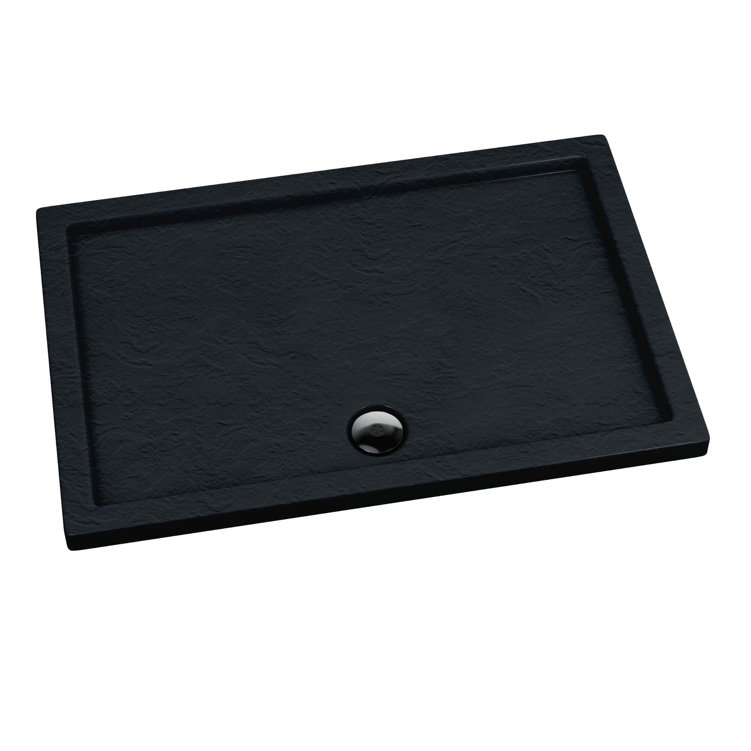 Schedpol Caspar Black Stone Rechteckige Duschwanne 100x90 cm schwarz 3.268/C/ST