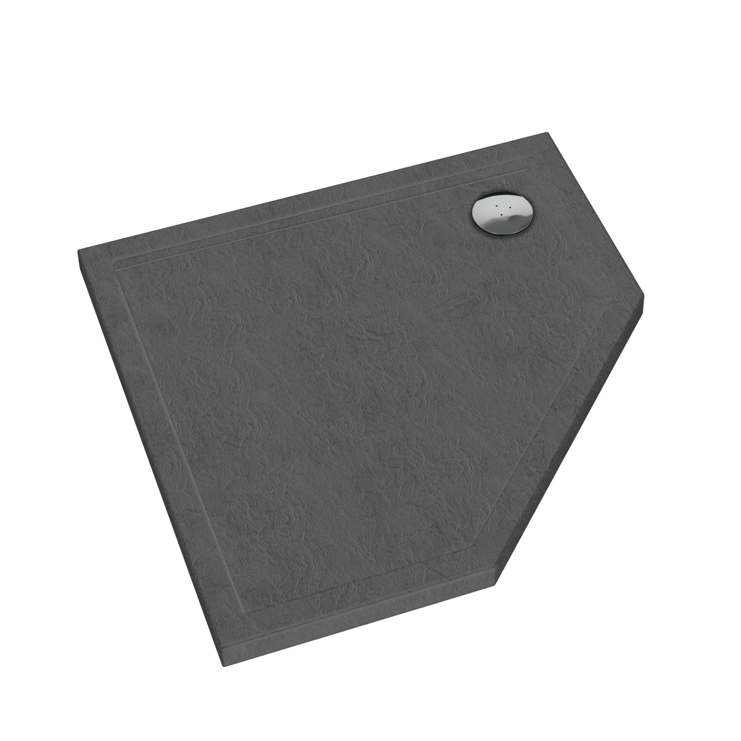 Schedpol Caspar New Grey Stone Fünfeckige Duschwanne 80x80 cm grau 3.2397/S/ST
