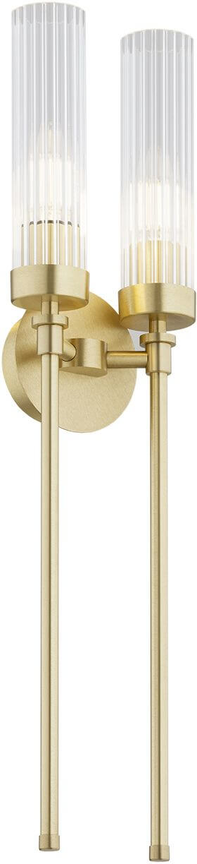 Argon Preston Wandleuchte 2x7 W messing-transparent 7291