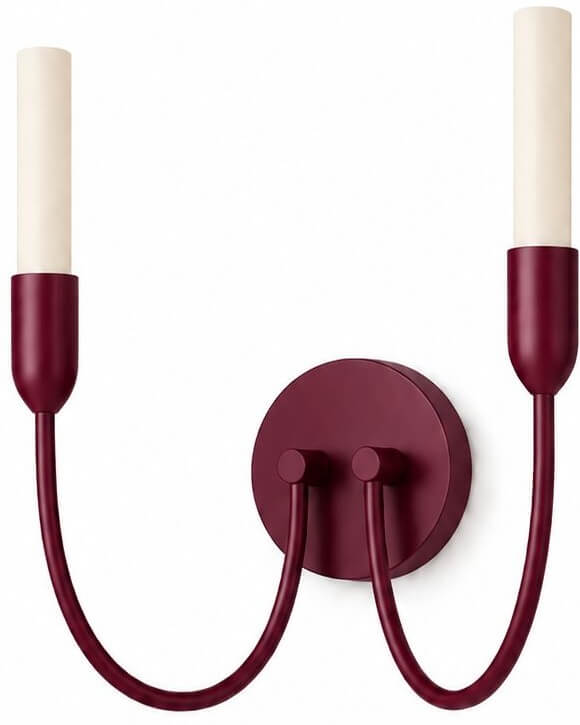Argon Augustine Wandleuchte 2x6 W weiß-burgund 7304