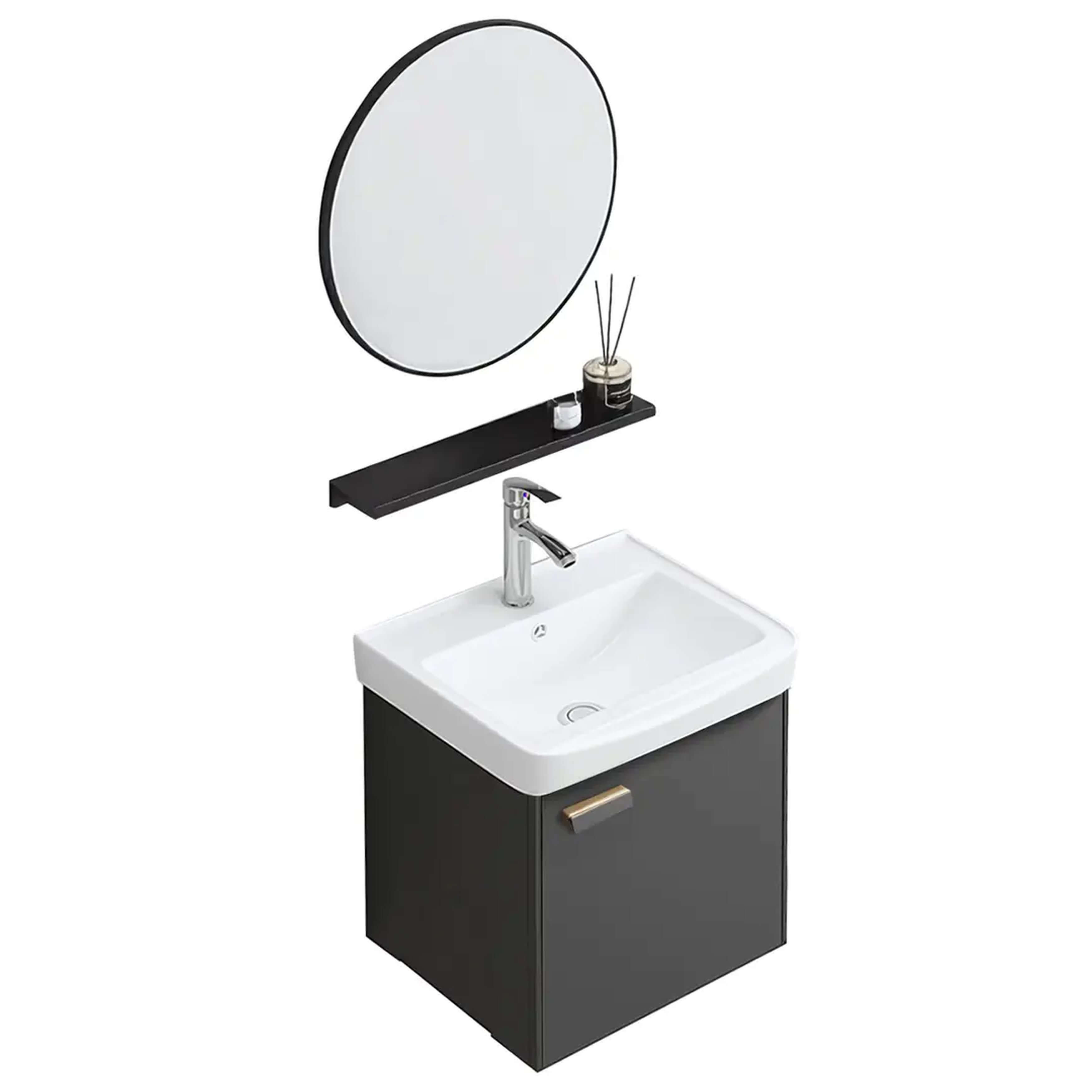 Rea Molly Waschbecken mit Unterschrank und Spiegel 43 cm grau REA-M0008