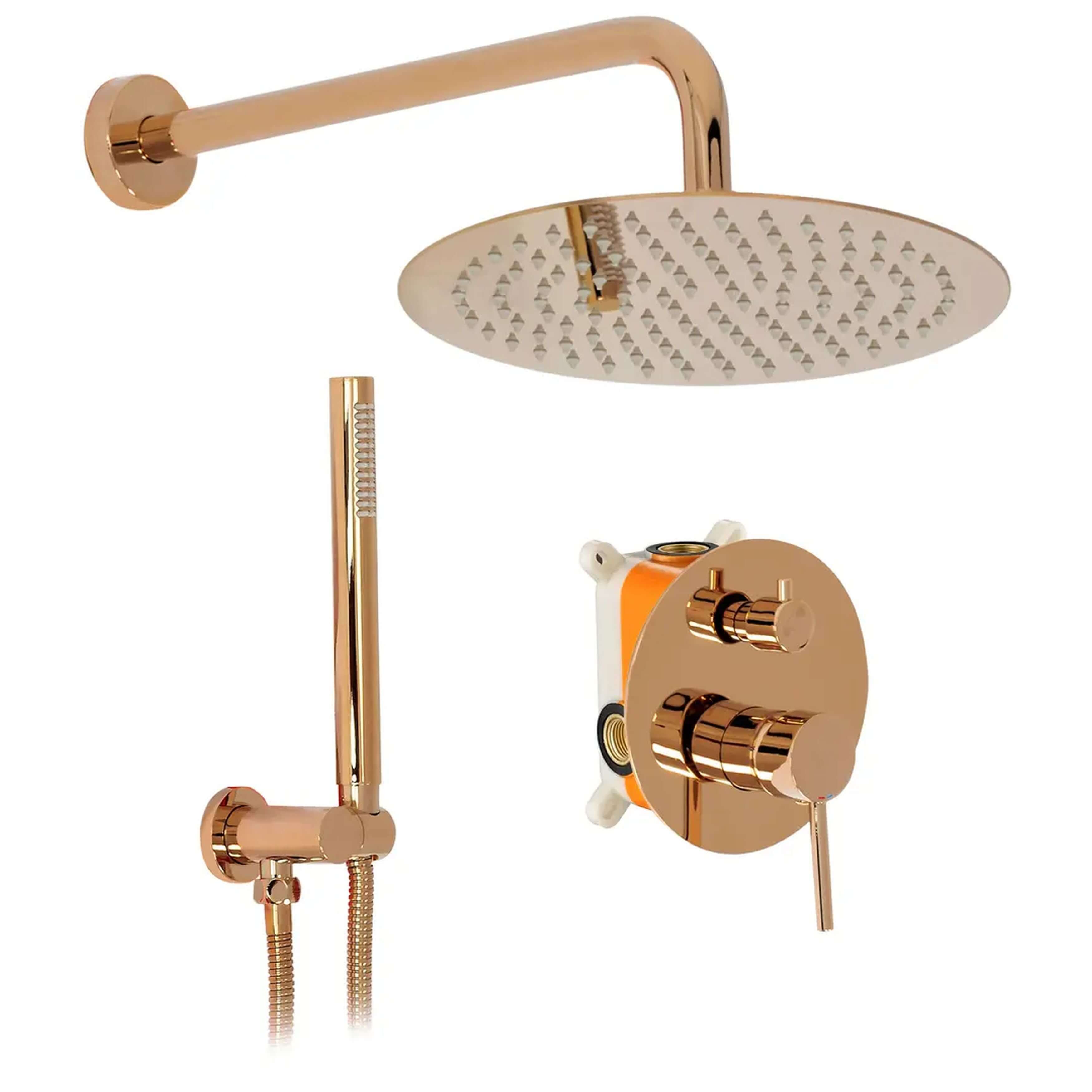 Rea Lungo Duschset Unterputz mit Kopfbrause kupfer REA-P7999