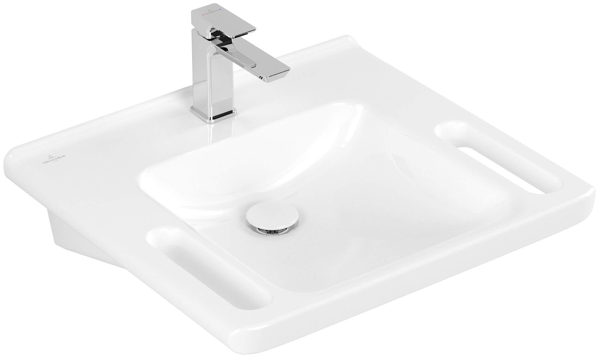 Villeroy & Boch ViCare Waschbecken 60x55 cm rechteckig Klassisch weiß glanz 4A6861R1