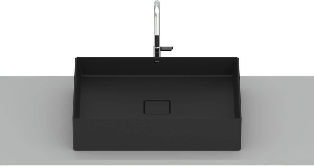 Roca Terra Waschbecken 51x36 cm rechteckig Aufsatzwaschbecken schwarz matte A32787Z080