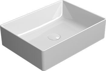 GSI Kube Waschbecken 50x37 cm rechteckig Aufsatzwaschbecken weiß glanz 942911