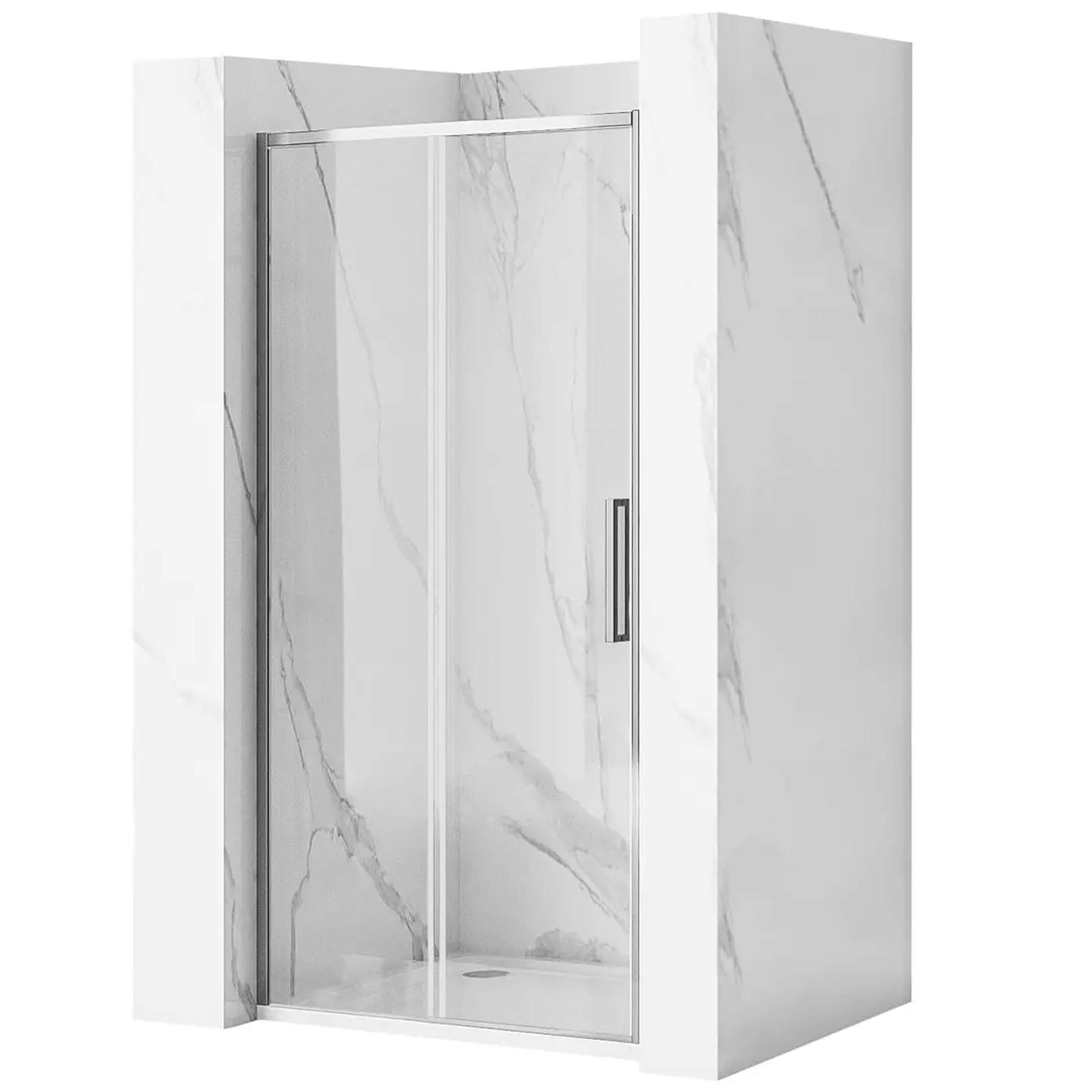 Rea Rapid Slide Duschtüren 160 cm Schiebe- chrom gebürstet/durchsichtiges Glas REA-K5457