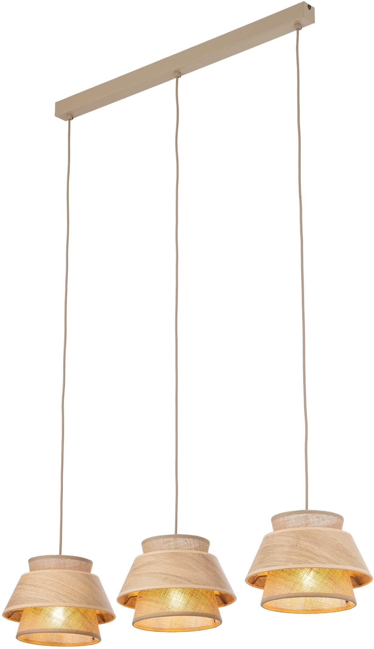 TK Lighting Kalum Pendelleuchte 3x15 W beige 11810