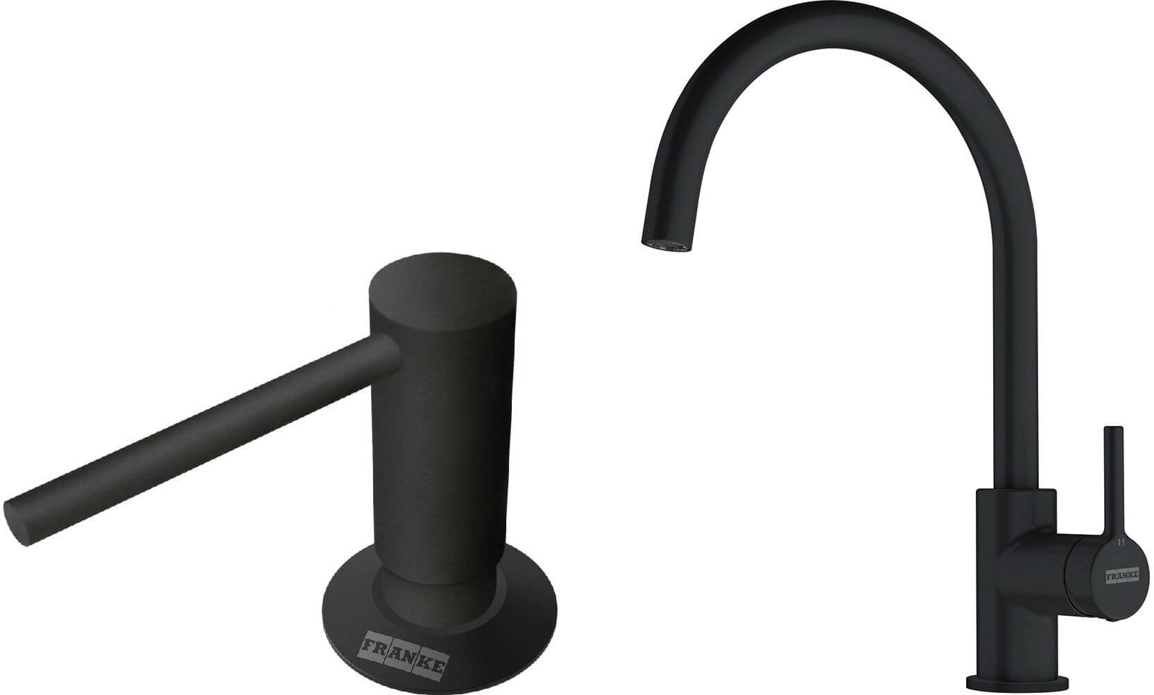 Set Küchenarmatur Franke Lina 115.0626.019, Flüssigkeitsspender Franke Comfort 112.0753.277