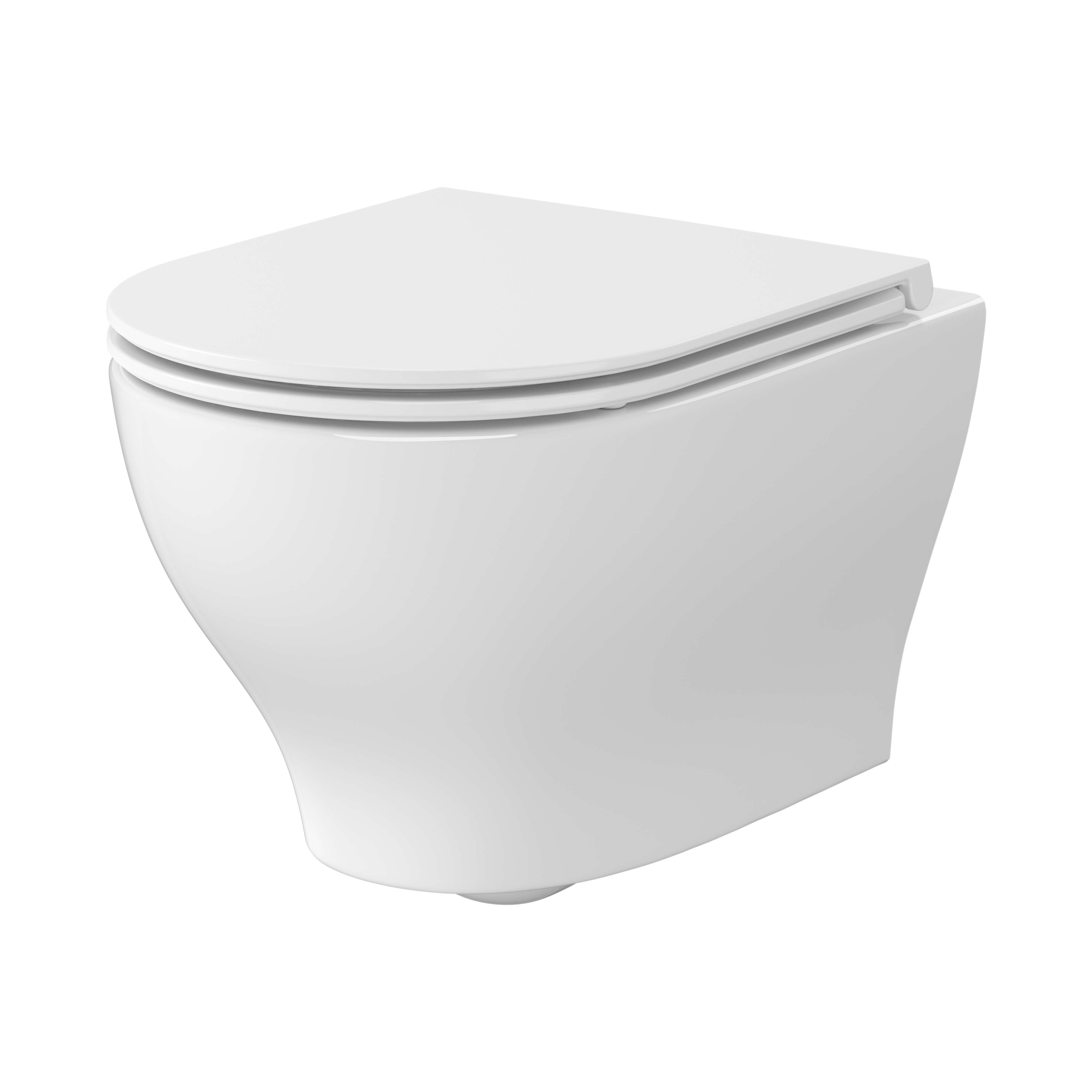 Cersanit Block WC-Set mit Sitz hängend Spülrandlos mit Wirbelspülung weiß Glanz S701-942