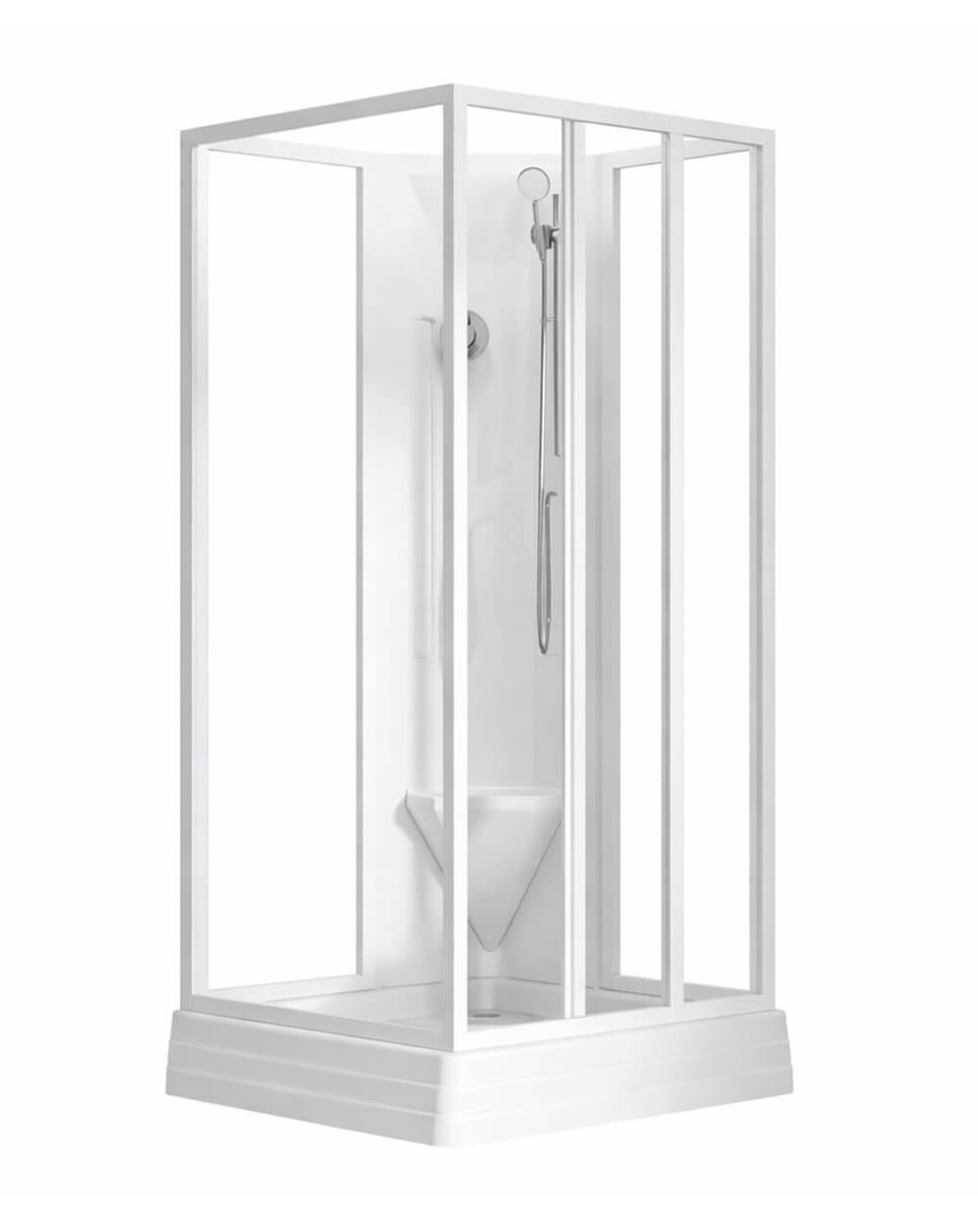 Ravak Supernova Duschkabinen-Set mit Duschwanne 90x90 cm quadratisch weiß Glanz/durchsichtiges Glas 83677112Z1