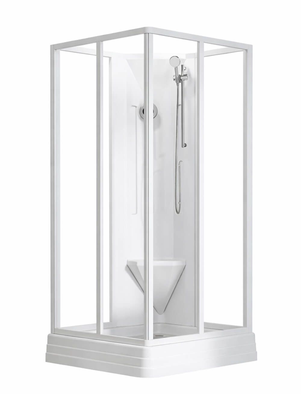Ravak Supernova Duschkabinen-Set mit Duschwanne 90x90 cm quadratisch weiß Glanz/durchsichtiges Glas 82677112Z1