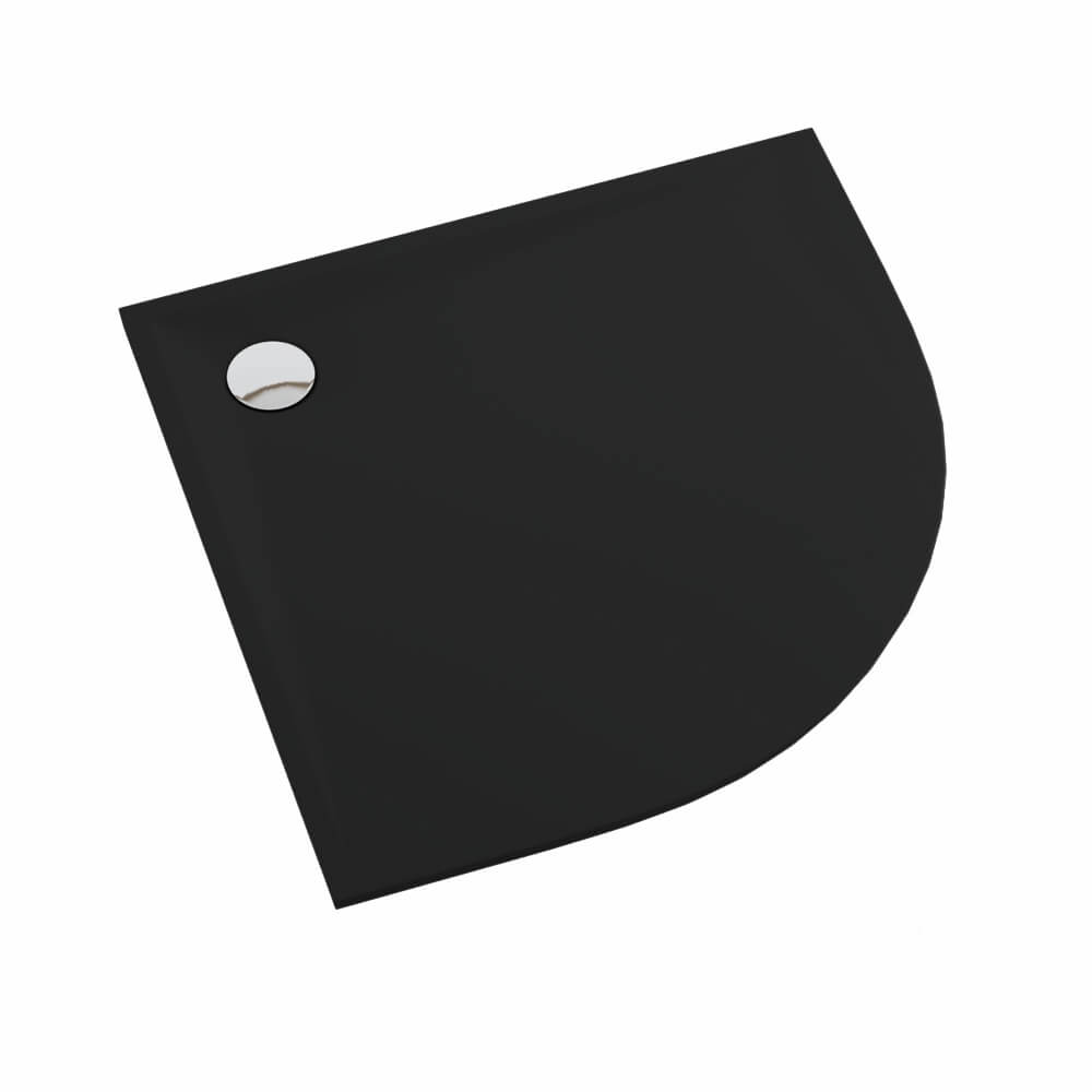 Schedline Libra Black Stone Halbrunde Duschwanne 80x80 cm schwarz 3SP.L1O-8080/C/MG