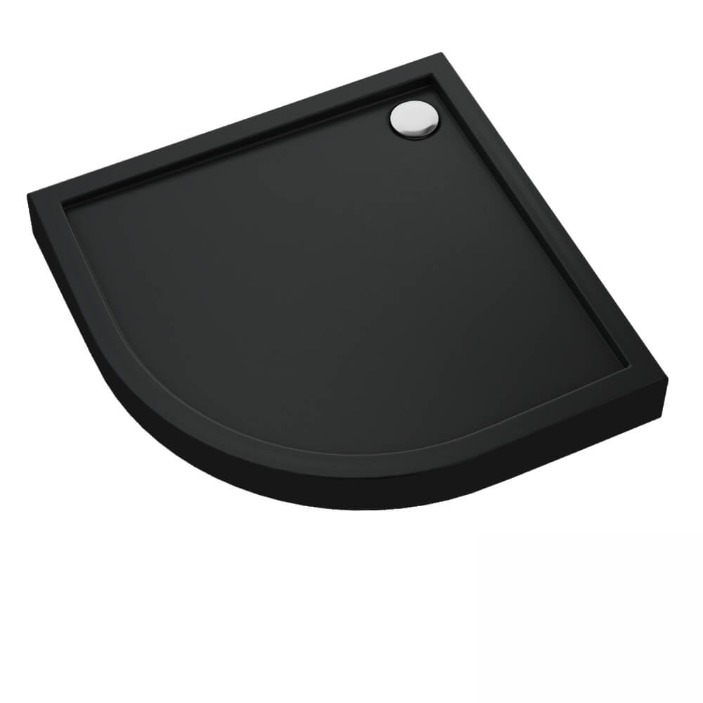 Schedline Cameron Black Mat Halbrunde Duschwanne 80x80 cm schwarz 3ST.C1O-8080/C/MG
