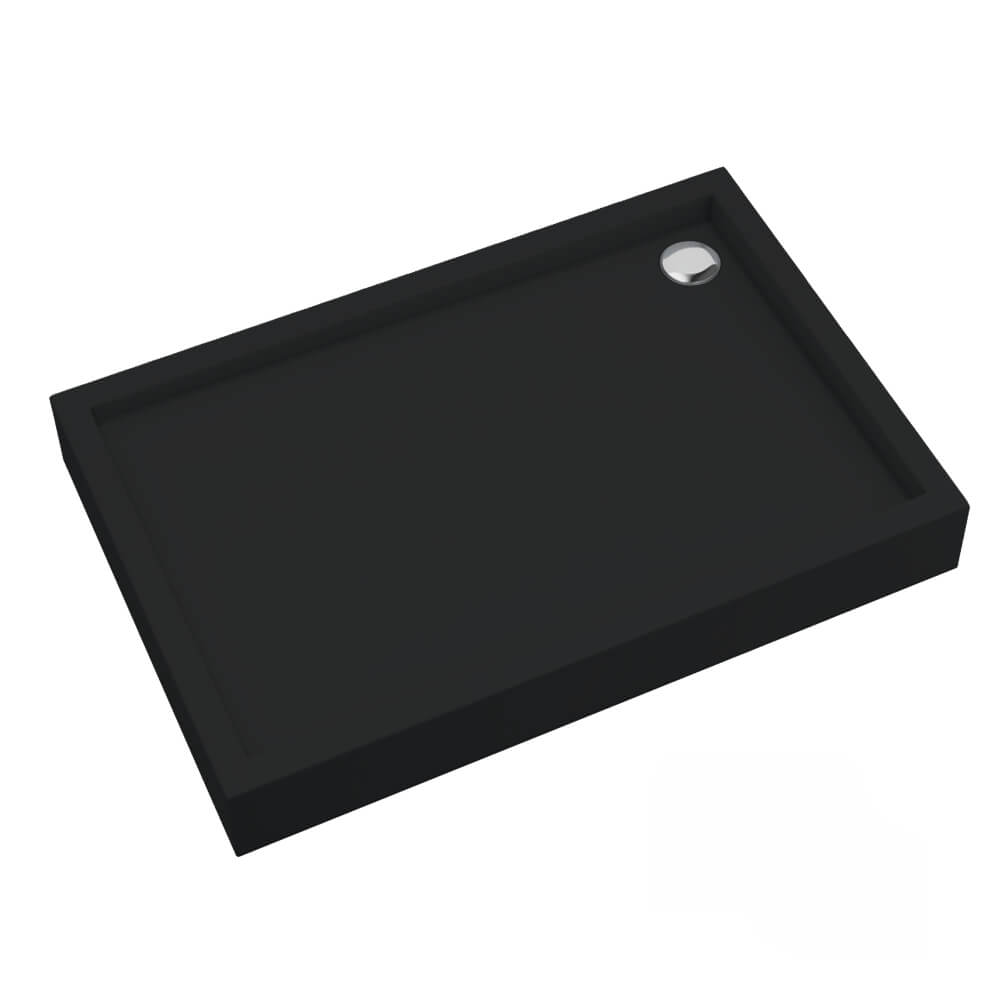 Schedline Cameron Black Mat Rechteckige Duschwanne 100x80 cm schwarz 3ST.C1P-80100/C/MG