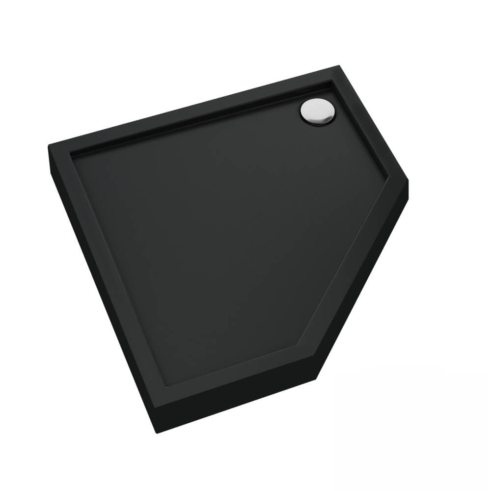 Schedline Cameron Black Mat Fünfeckige Duschwanne 80x80 cm schwarz 3ST.C1PK-8080/C/MG
