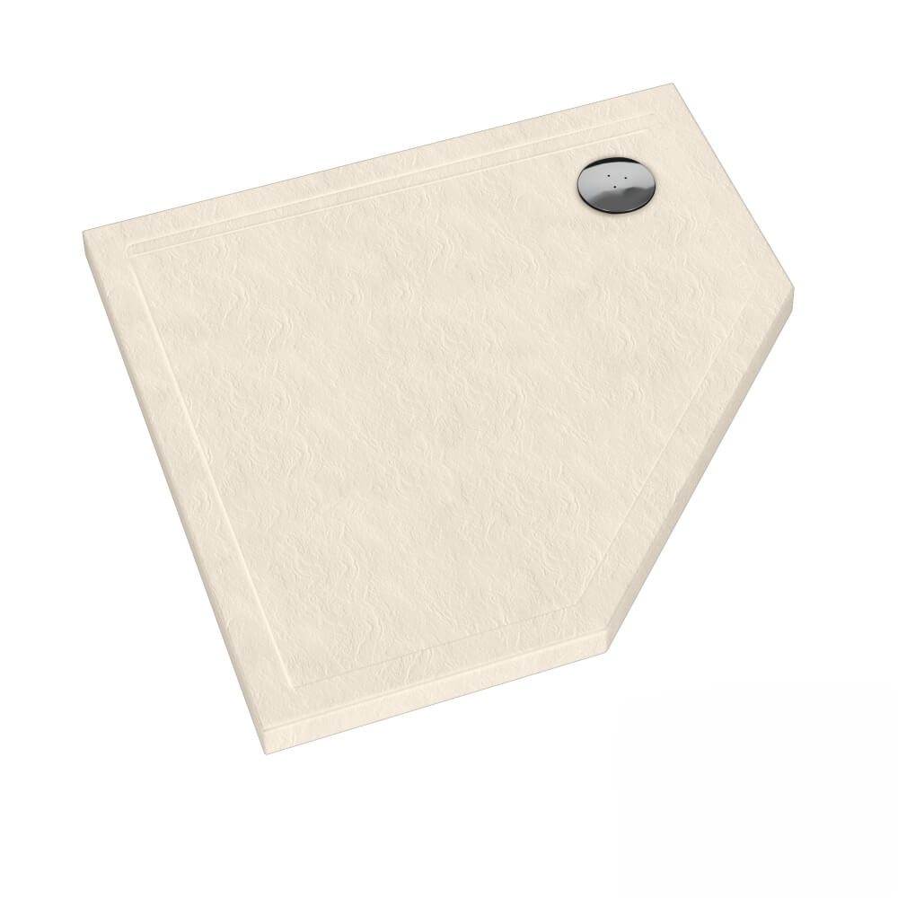 Schedline Sharper Cashmere Stone Fünfeckige Duschwanne 80x80 cm beige 3S.S1PK-8080/PK/ST