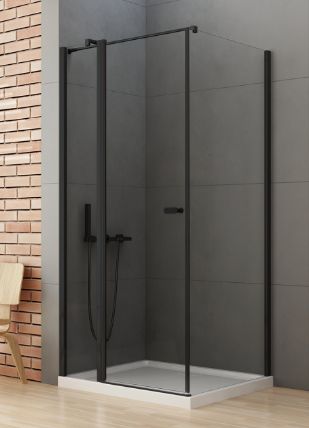 New Trendy New Soleo Black Duschkabine 100x70 cm rechteckig schwarz /durchsichtiges Glas K-0682-WP