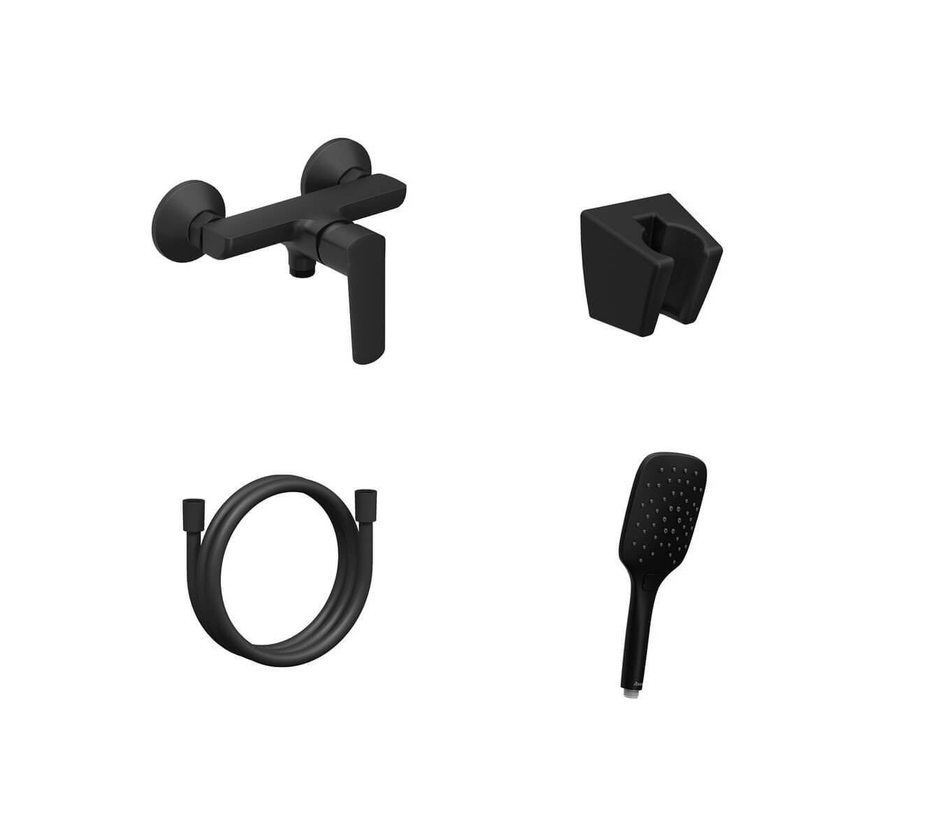 Ravak Life Duscharmatur Wandmontage schwarz X07S112