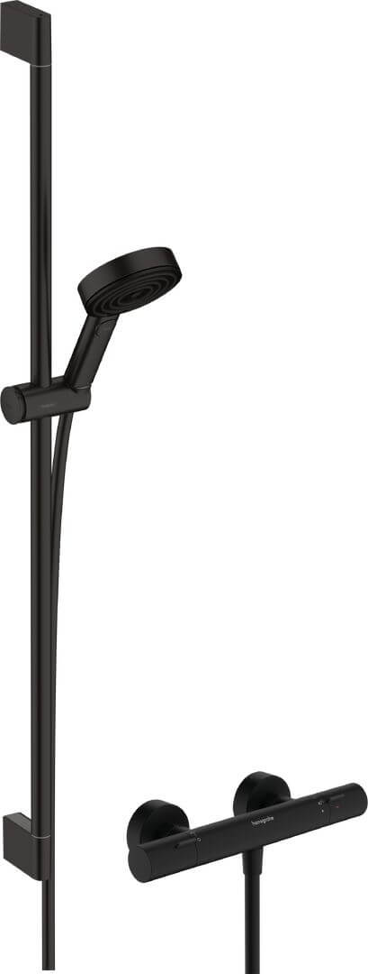 Hansgrohe Pulsify Select Duschset Wandmontage mit Thermostat schwarz 24261670