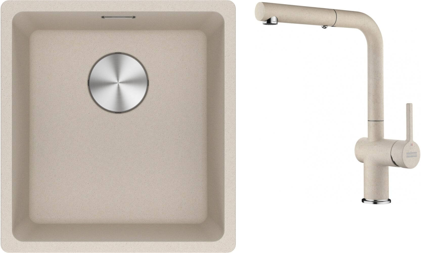 Set Küchenarmatur Franke Active 115.0653.388, Granitspüle Franke Maris 125.0751.399