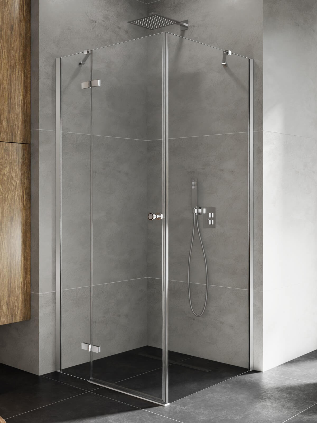 New Trendy Kalibra Duschkabine 100x80 cm rechteckig chrom Glanz/durchsichtiges Glas K-5004