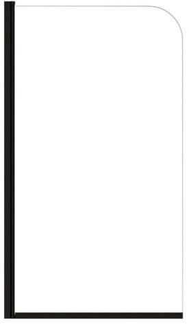 Besco Prime Black Badewannenabtrennung 70 cm einteilig schwarz Matte/durchsichtiges Glas PNPB-1S