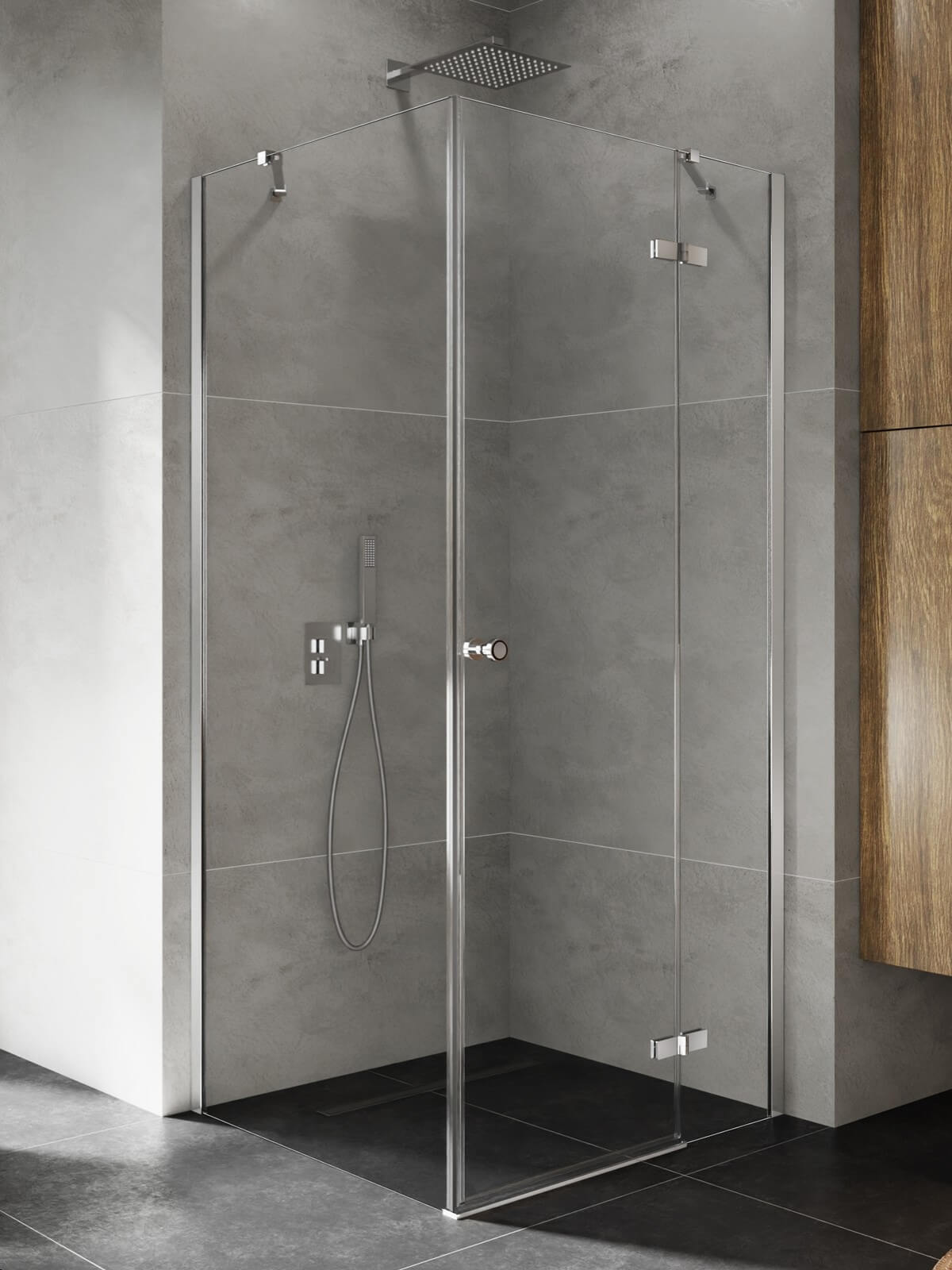 New Trendy Kalibra Duschkabine 110x70 cm rechteckig chrom Glanz/durchsichtiges Glas K-5033