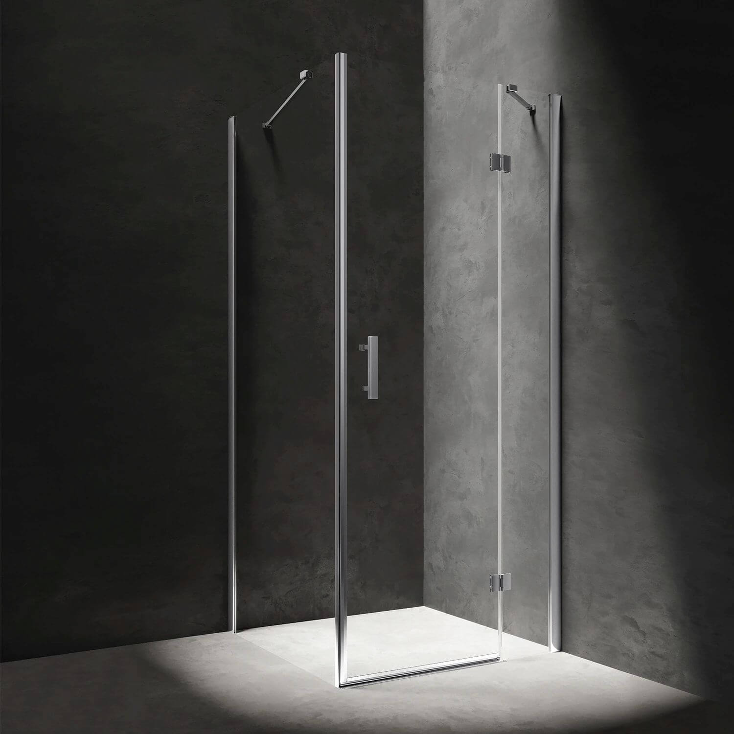 Omnires Manhattan Duschkabine 100x80 cm rechteckig chrom Glanz/durchsichtiges Glas MH1080CRTR