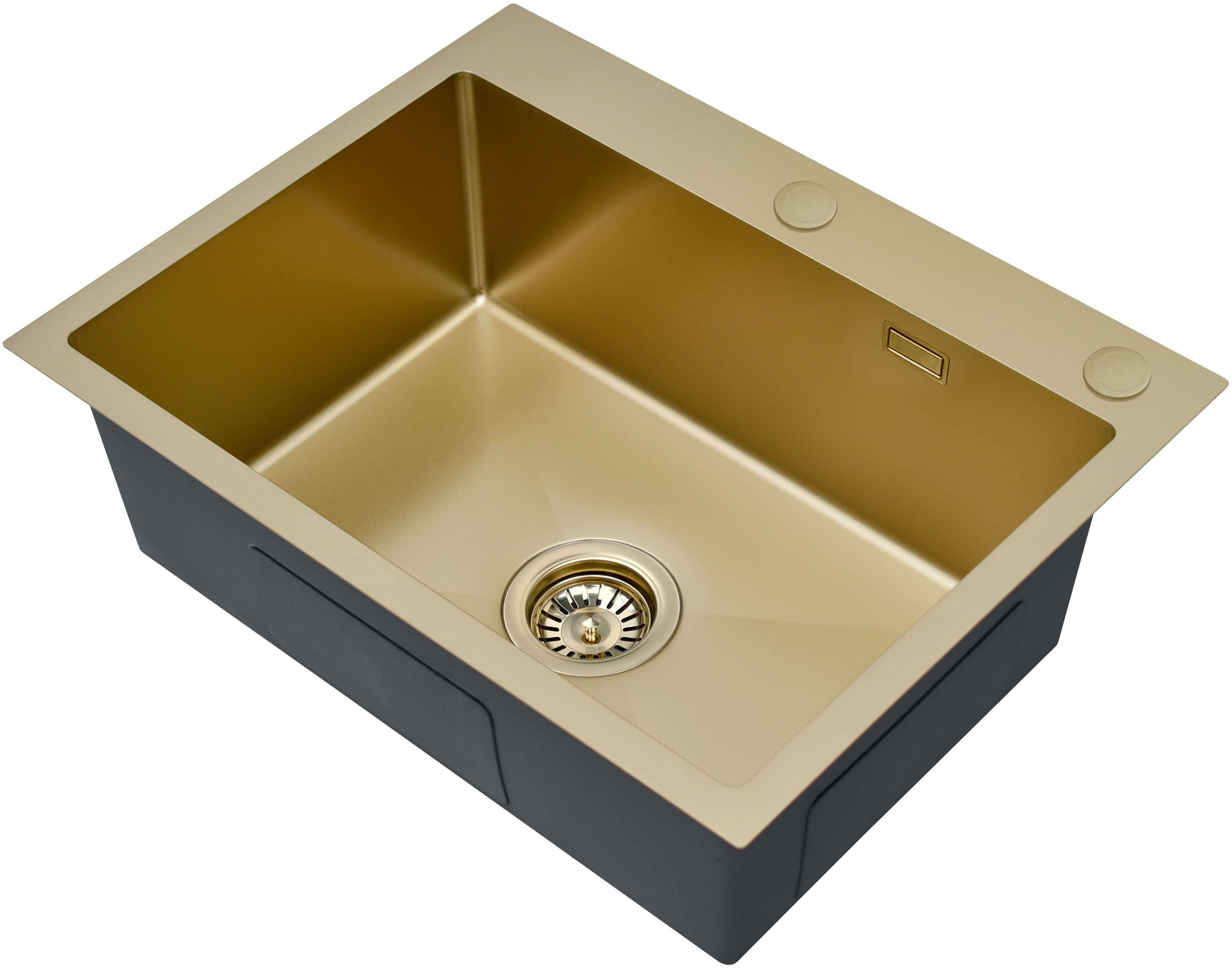 Ruvetti Look Waschbecken mit Spender 58x45 cm gold 5003L_PVD_CH60_W