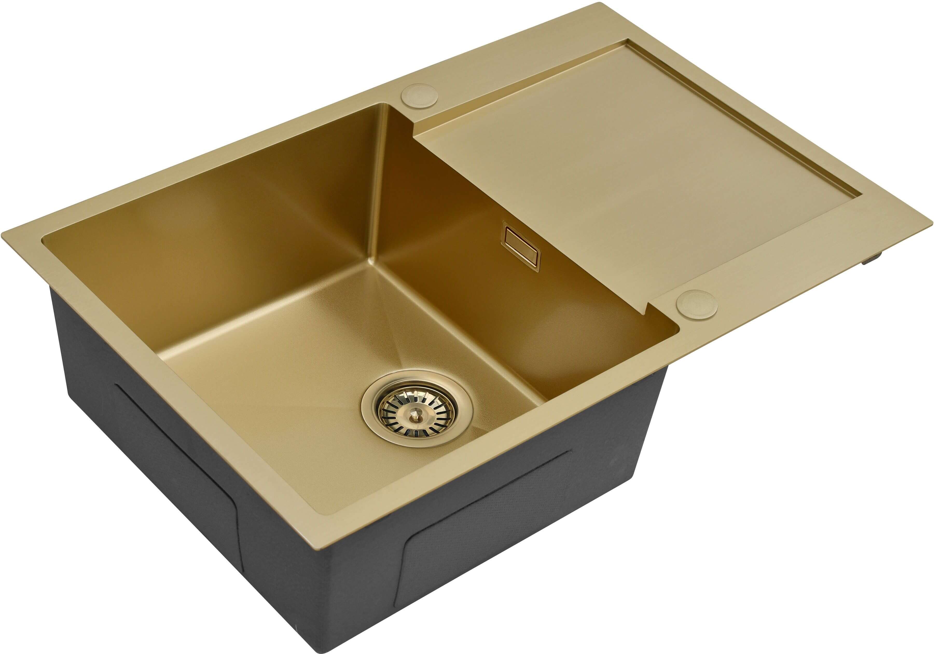 Ruvetti Masivo Edelstahlspüle 78x50 cm gold 5002M_PVD_CH160_W