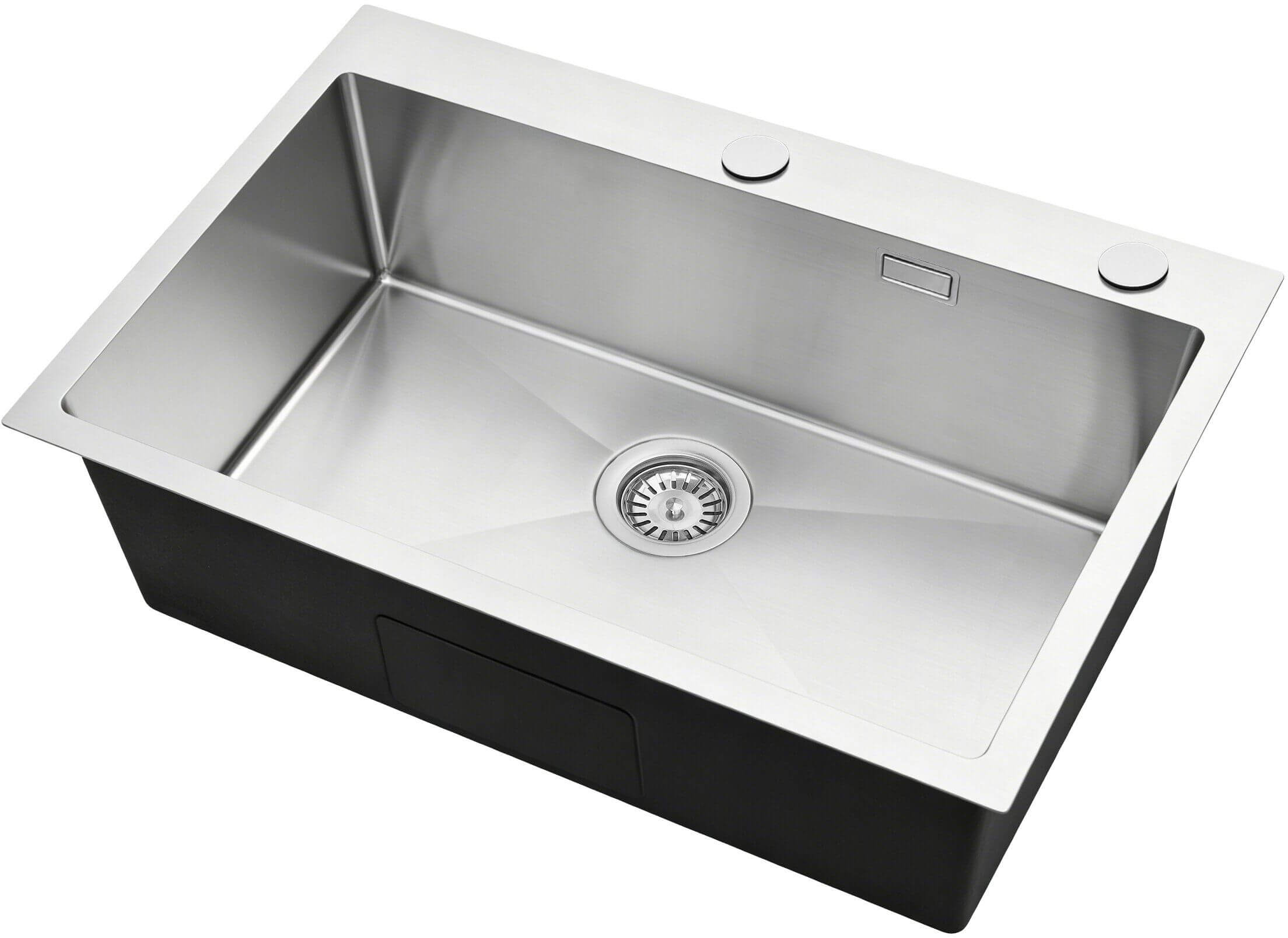 Ruvetti Masivo Waschbecken mit Spender 76x50 cm stahl 5002M_BS80_W