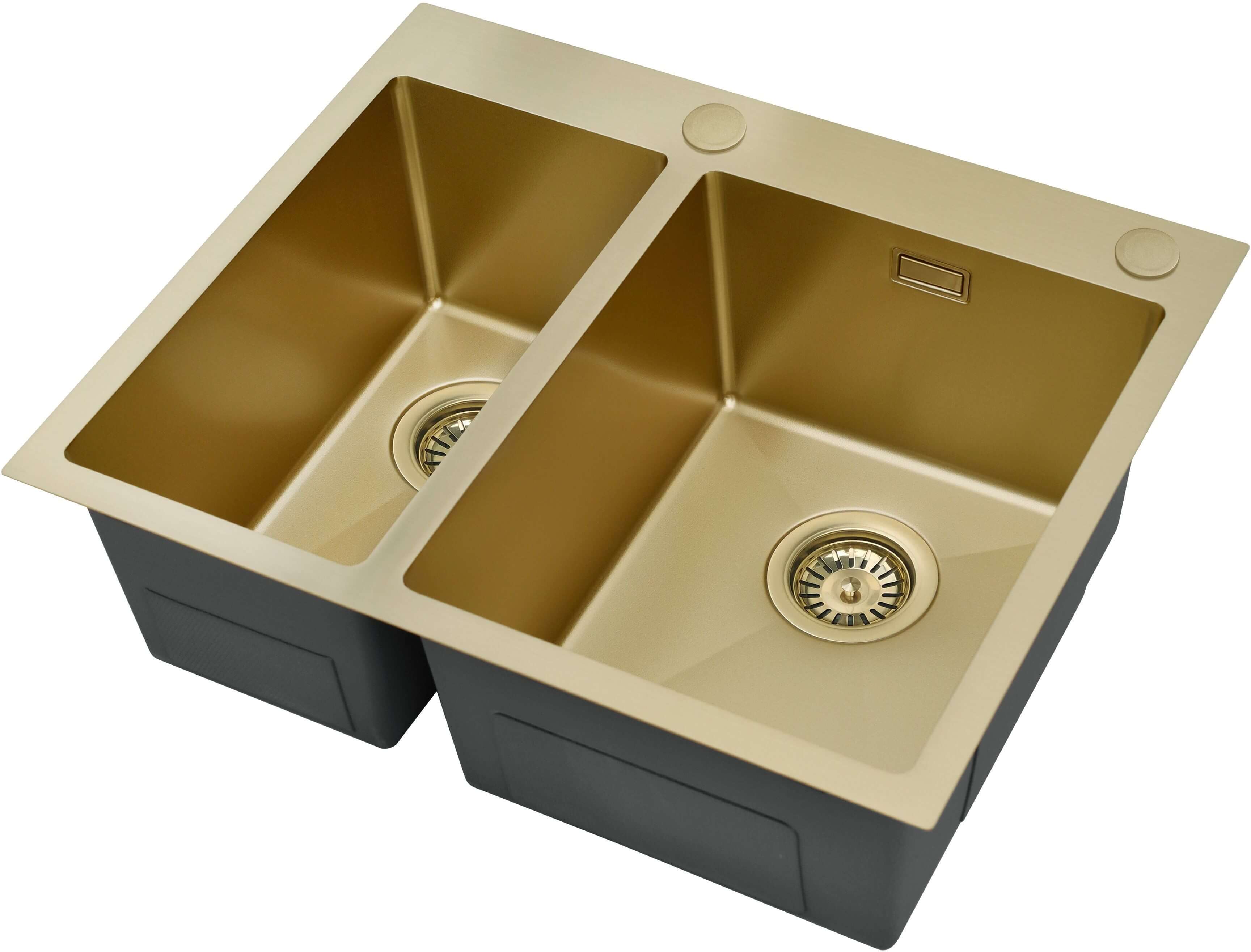 Ruvetti Masivo Waschbecken mit Spender 61x51 cm gold 5002M_PVD_CH65_W