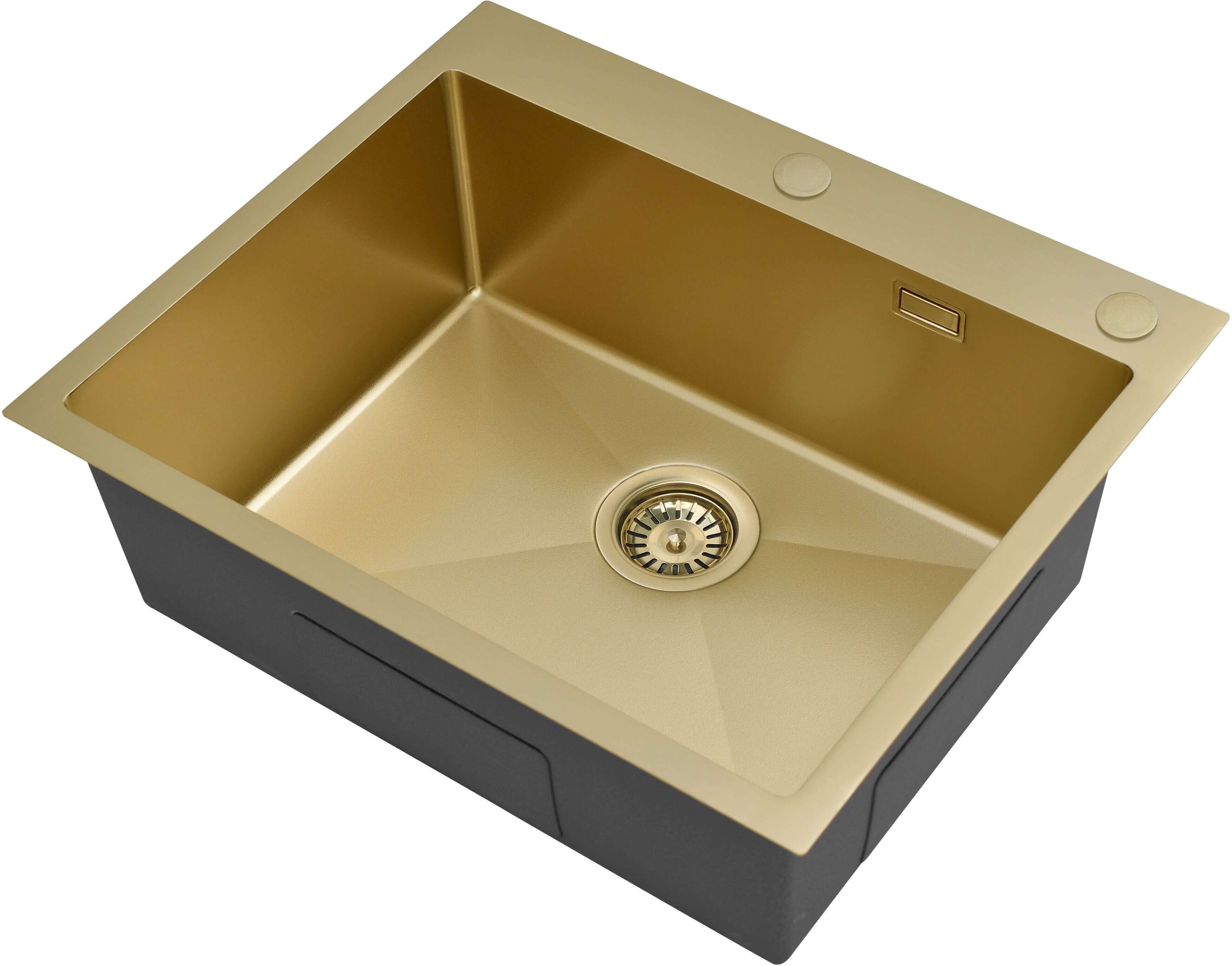 Ruvetti Masivo Waschbecken mit Spender 60x50 cm gold 5002M_PVD_CH60_W
