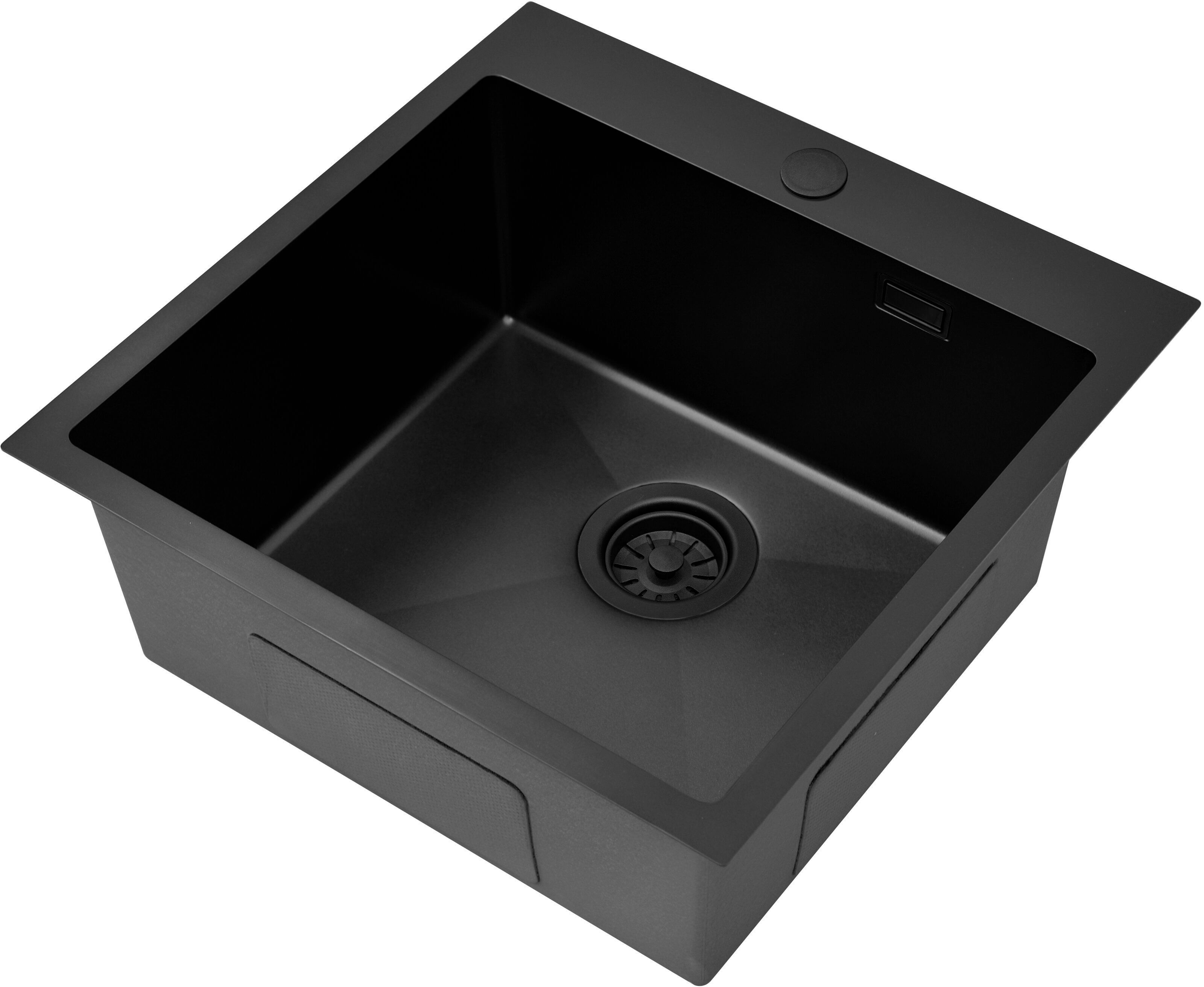 Ruvetti Masivo Edelstahlspüle 50x50 cm schwarz 5002M_PVD_BL50_W