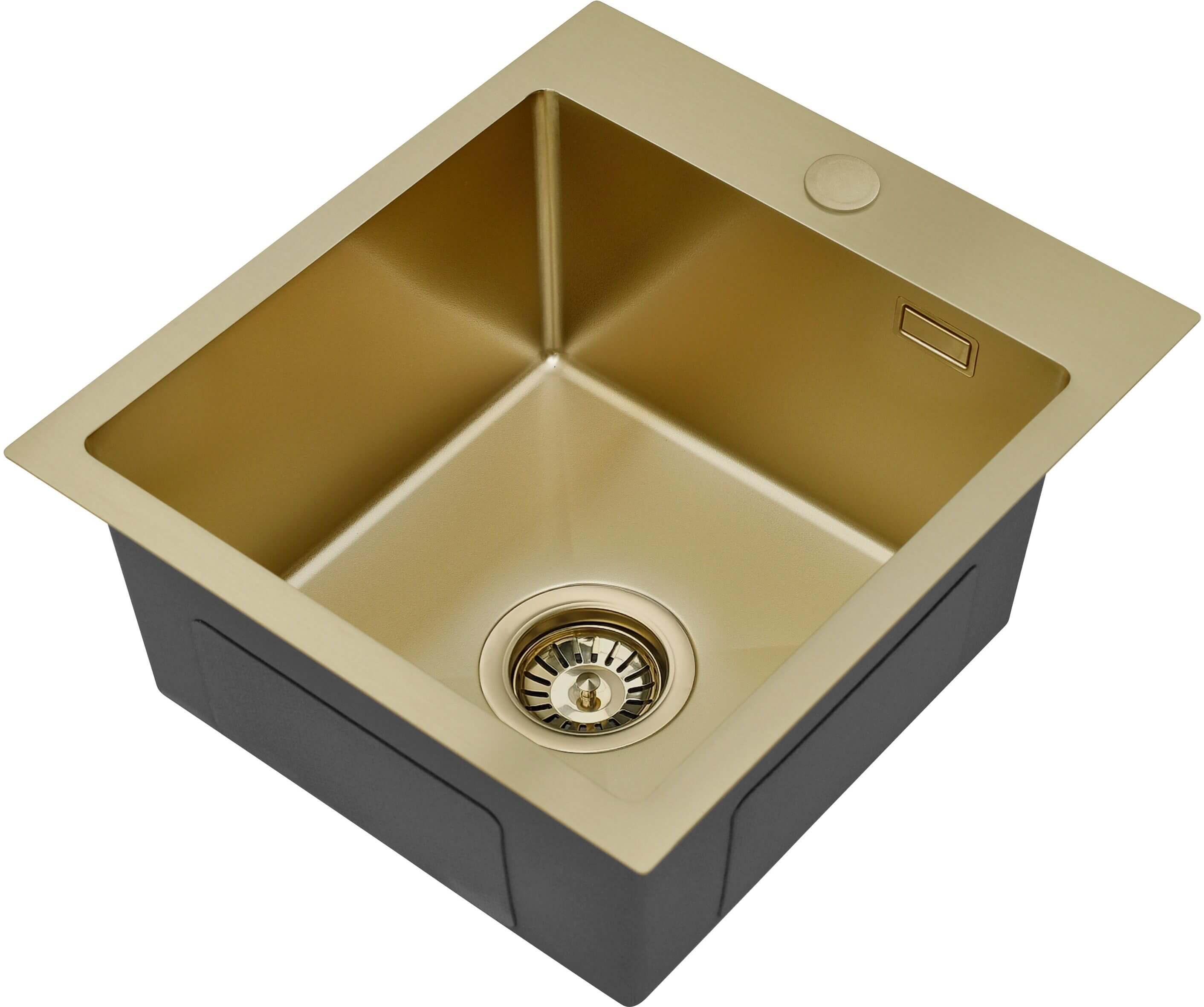 Ruvetti Masivo Edelstahlspüle 50x40 cm gold 5002M_PVD_CH40_W