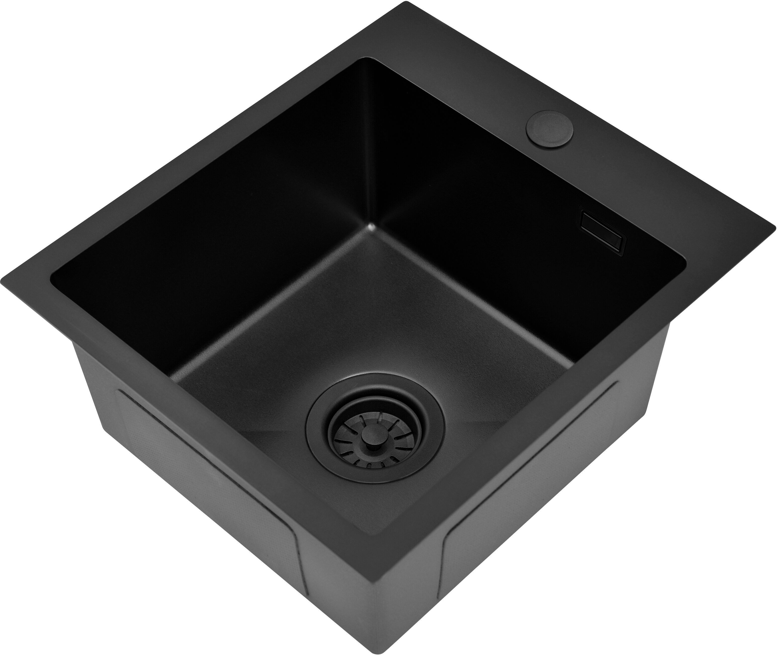 Ruvetti Masivo Edelstahlspüle 50x40 cm schwarz 5002M_PVD_BL40_W