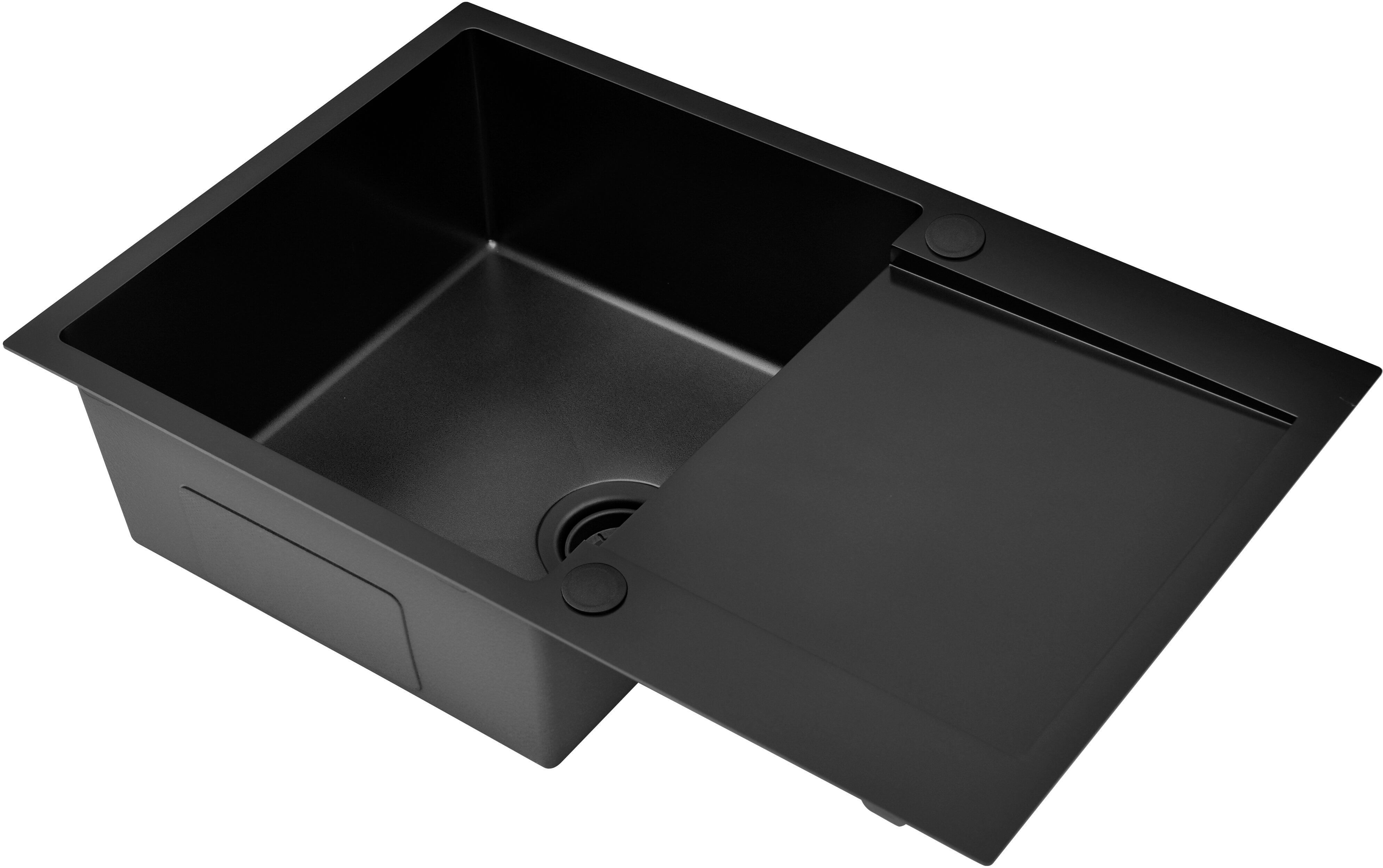 Ruvetti Masivo Edelstahlspüle 78x50 cm schwarz 5002M_PVD_BL160_W