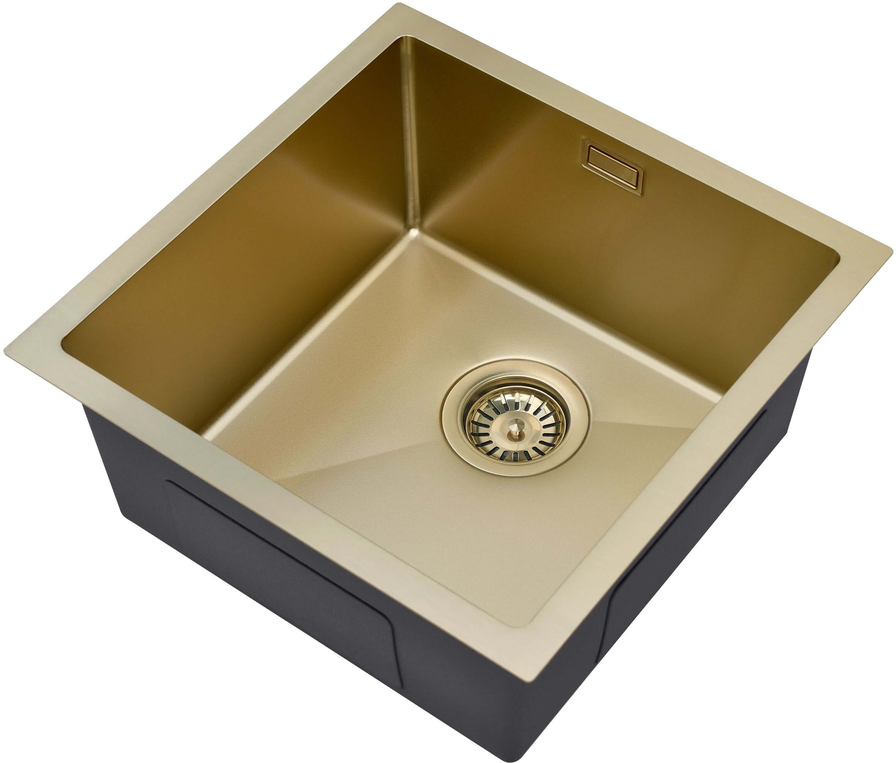 Ruvetti Stelio Edelstahlspüle 44x44 cm gold 5001S_PVD_CH50_P
