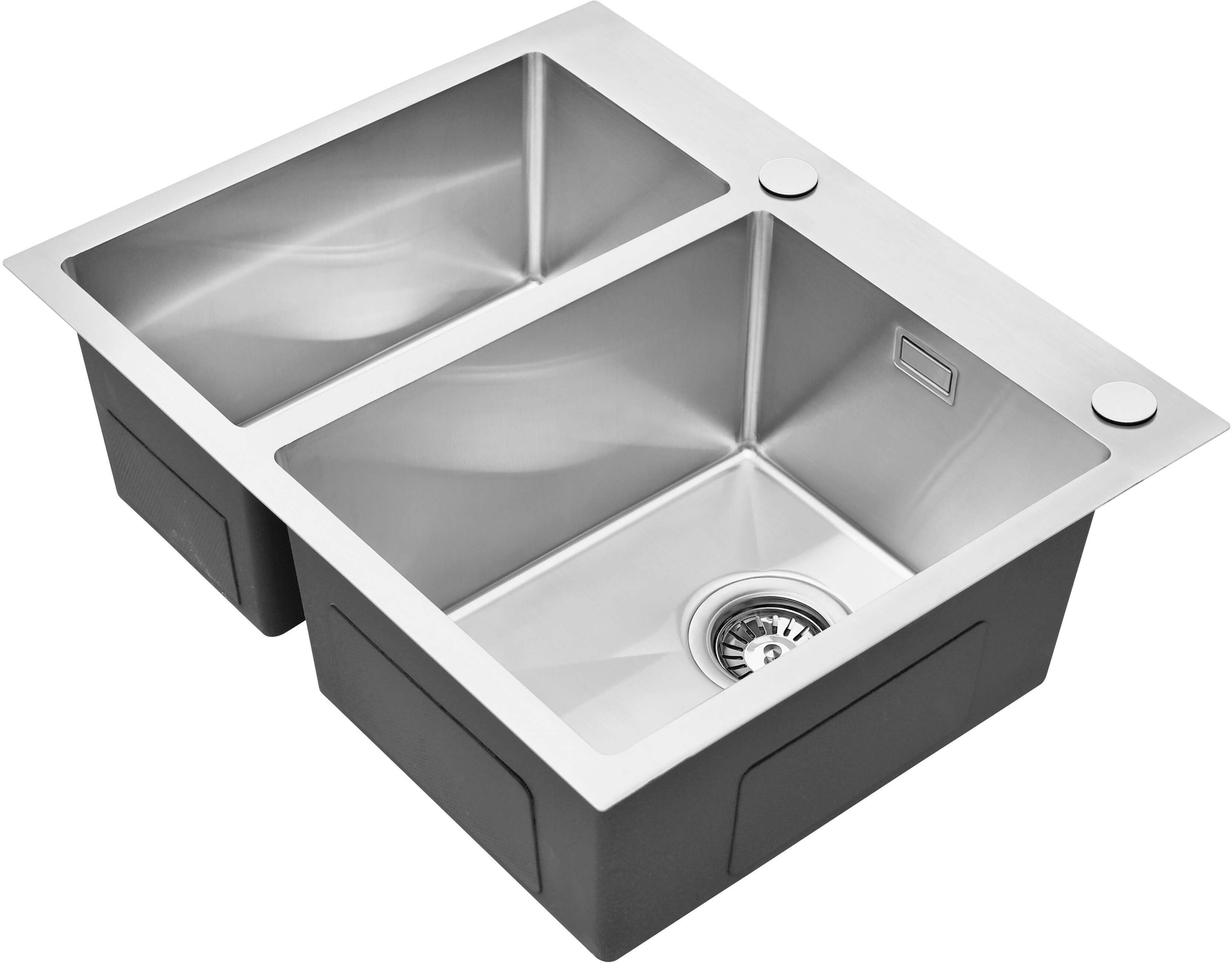 Ruvetti Masivo Waschbecken mit Spender 61x51 cm stahl 5002M_BS65_W