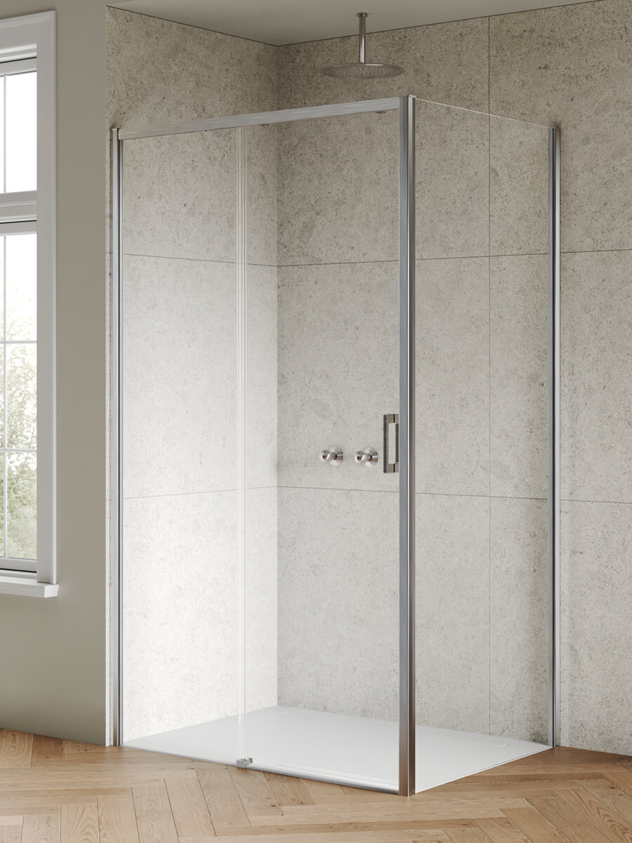 New Trendy Prime Nickel Brushed Duschkabine 120x100 cm rechteckig nickel gebürstet/durchsichtiges Glas D-1345A/D-0527B