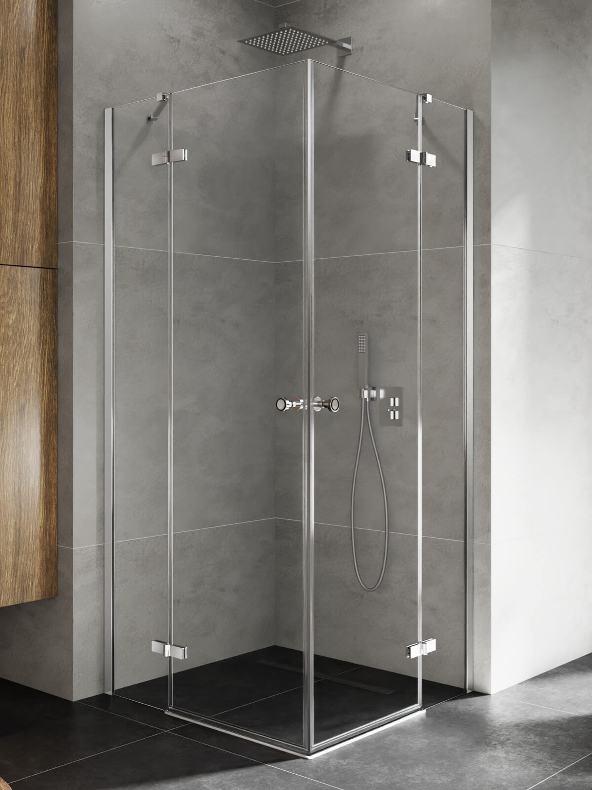 New Trendy Kalibra Duschkabine 120x90 cm rechteckig chrom Glanz/durchsichtiges Glas K-5089