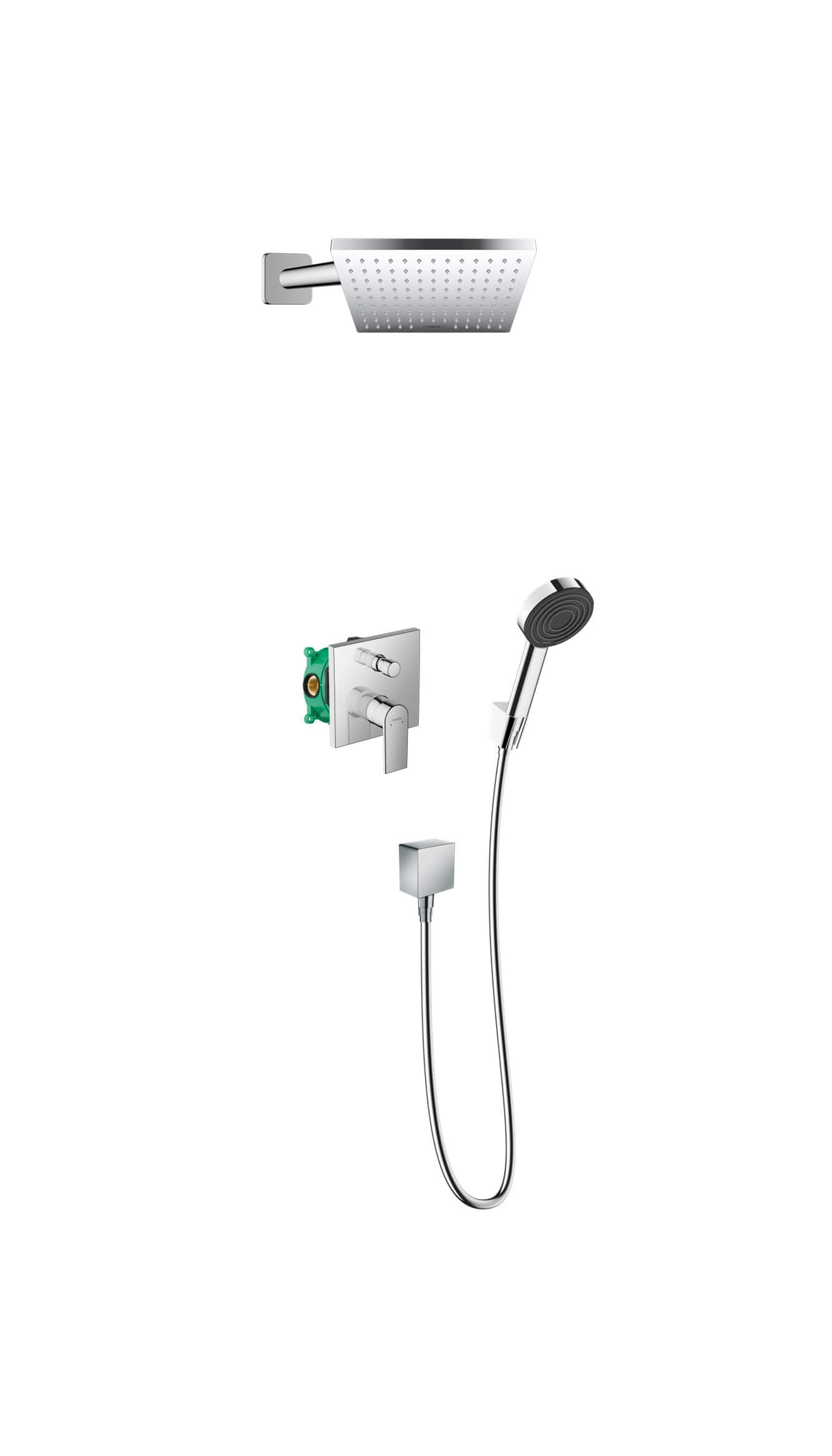 Hansgrohe Vernis Shape Duschset Unterputz mit Kopfbrause chrom 88002343