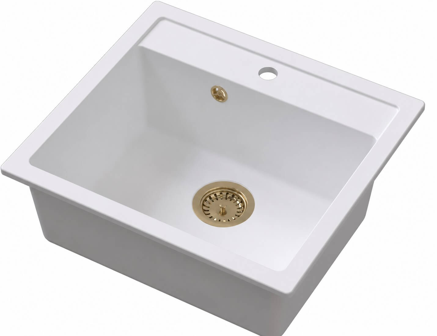 Ruvetti Ditto Granitspüle 56x51 cm weiß 3001D_WH60_W-PVDCH