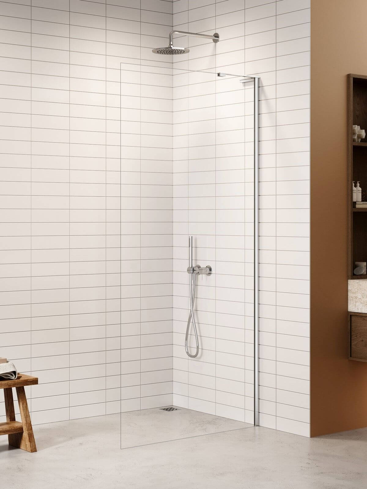 New Trendy Nesta Walk-In Duschwand 100 cm chrom Glanz/durchsichtiges Glas K-1717-WL