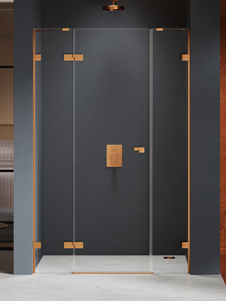 New Trendy Eventa Copper Brushed Duschtüren 110 cm aufklappbar kupfer gebürstet/durchsichtiges Glas EXK-8000
